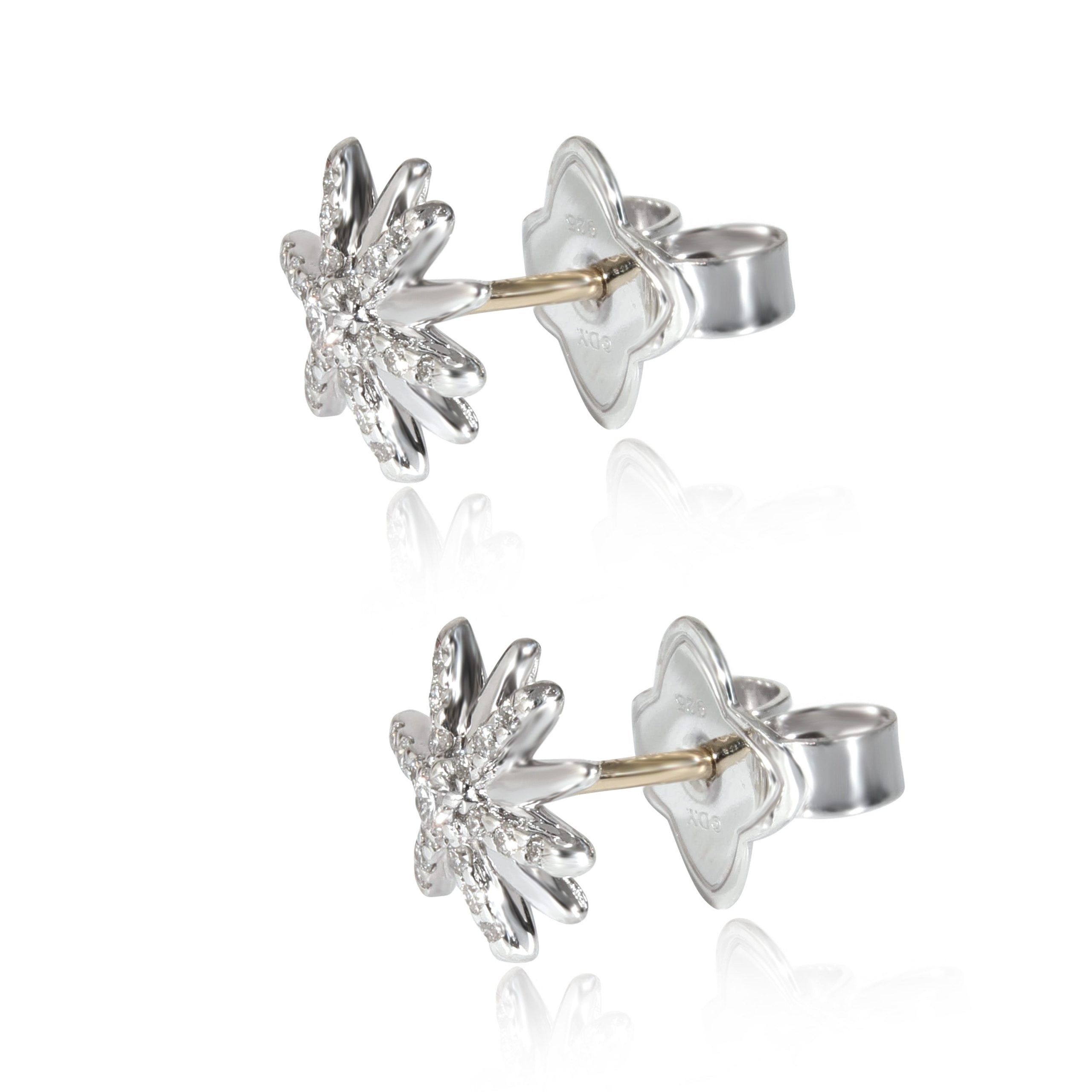 David Yurman David Yurman Starburst Petite Stud Diamond Earrings in Sterling Silver & Gold Size ONE SIZE - 2 Thumbnail