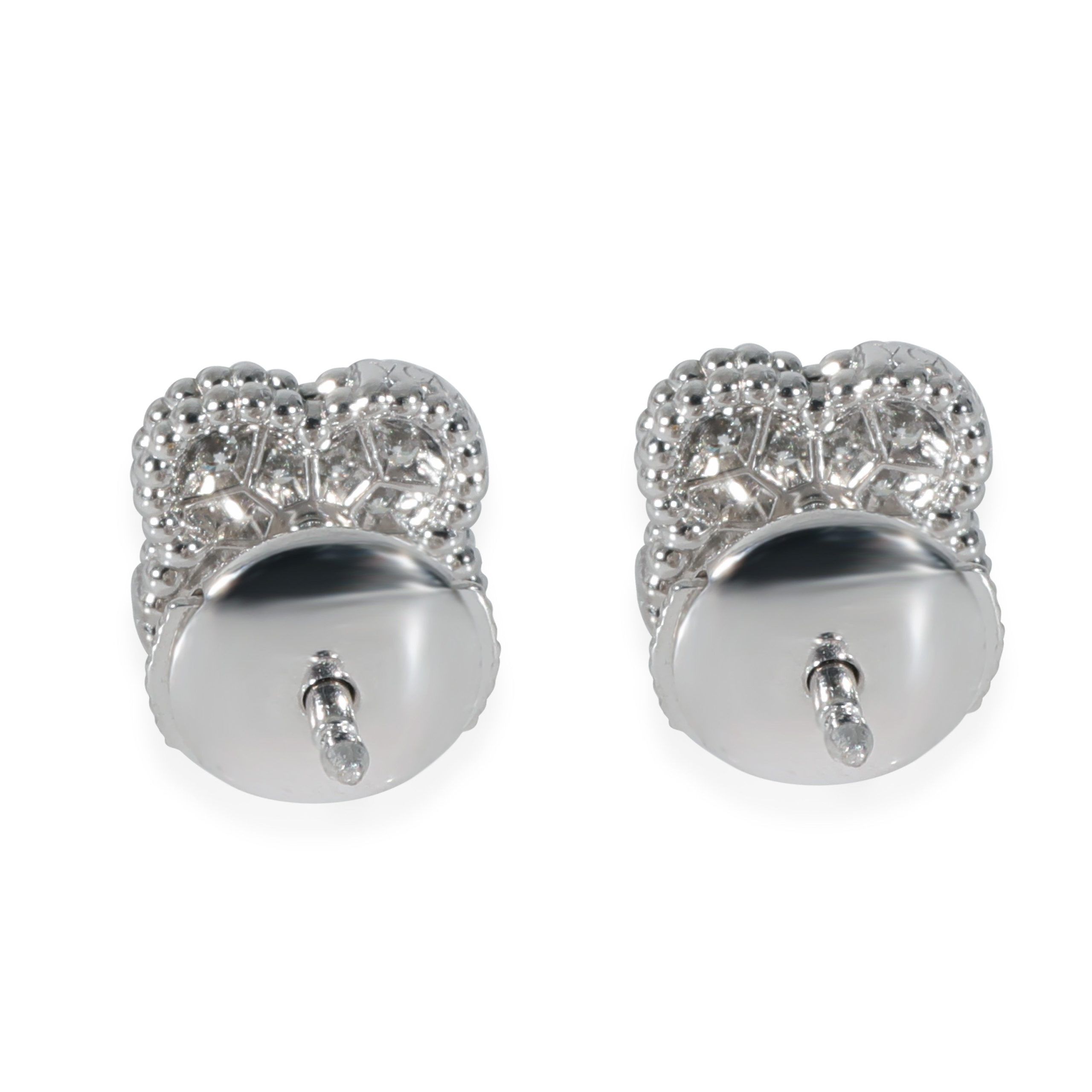 Van Cleef & Arpels Van Cleef & Arpels Sweet Alhambra Diamond Earrings in 18k White Gold 0.16 CTW Size ONE SIZE - 3 Thumbnail