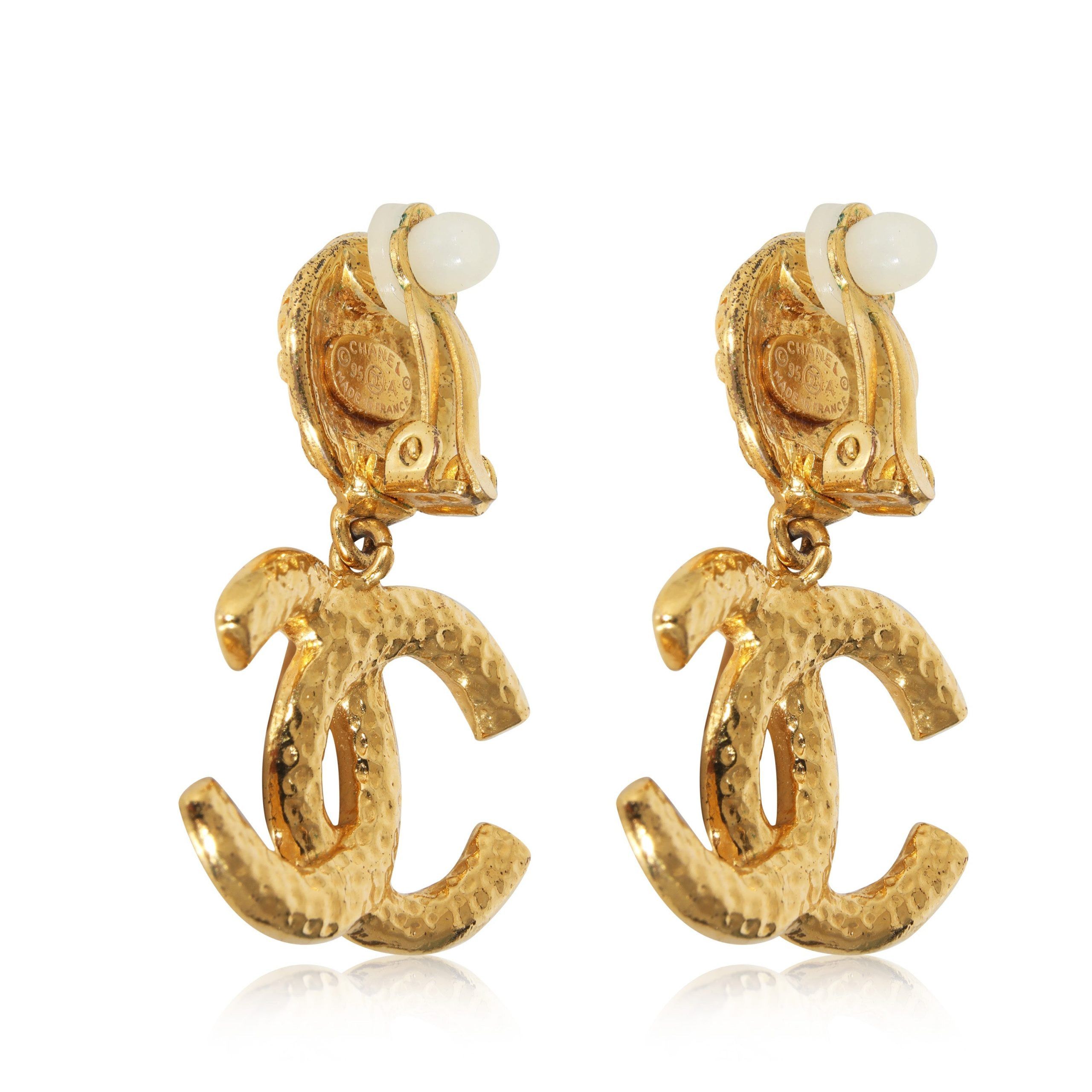 Chanel Chanel Vintage 1995 CC Drop Gold Plated Earring Size ONE SIZE - 2 Thumbnail