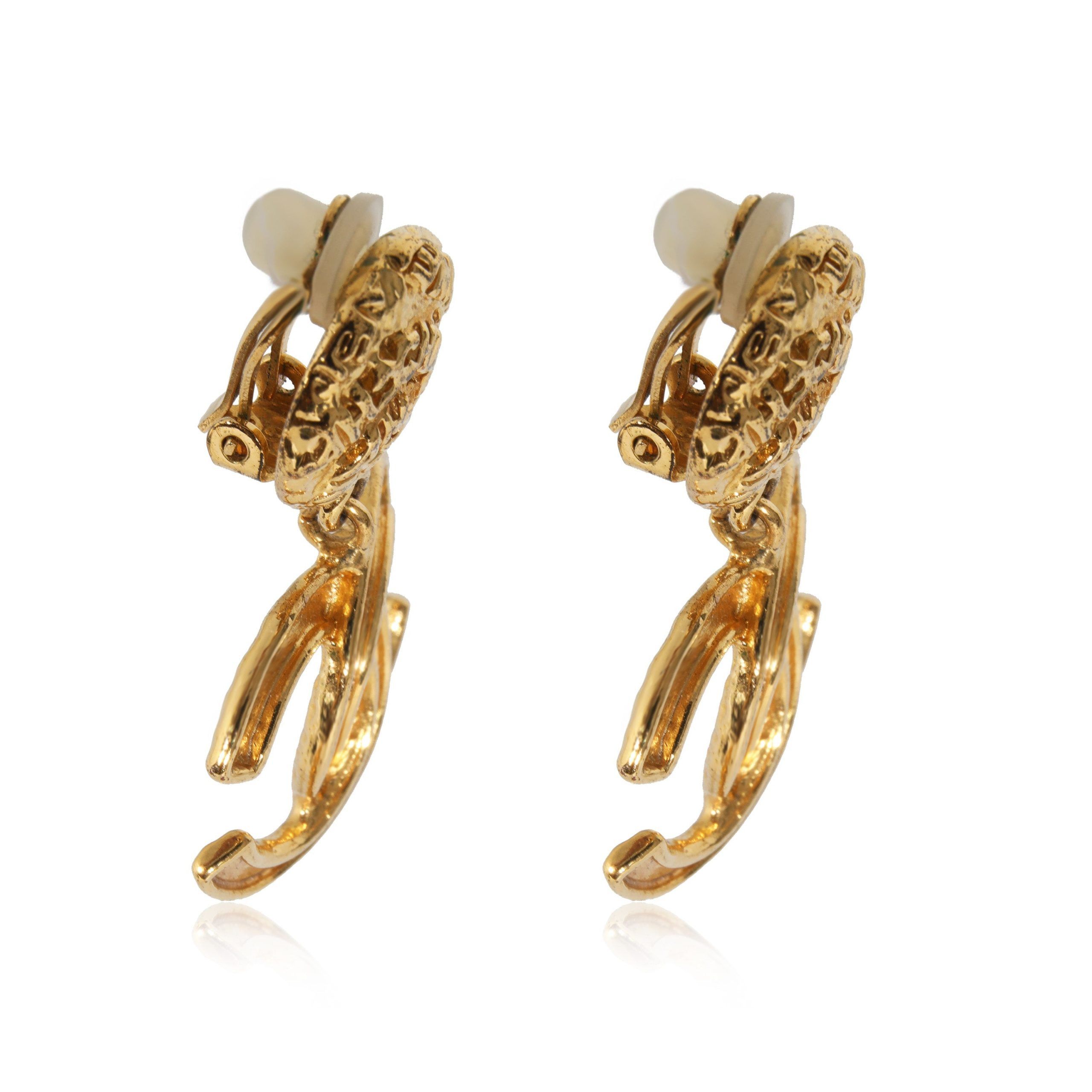 Chanel Chanel Vintage 1995 CC Drop Gold Plated Earring Size ONE SIZE - 3 Thumbnail