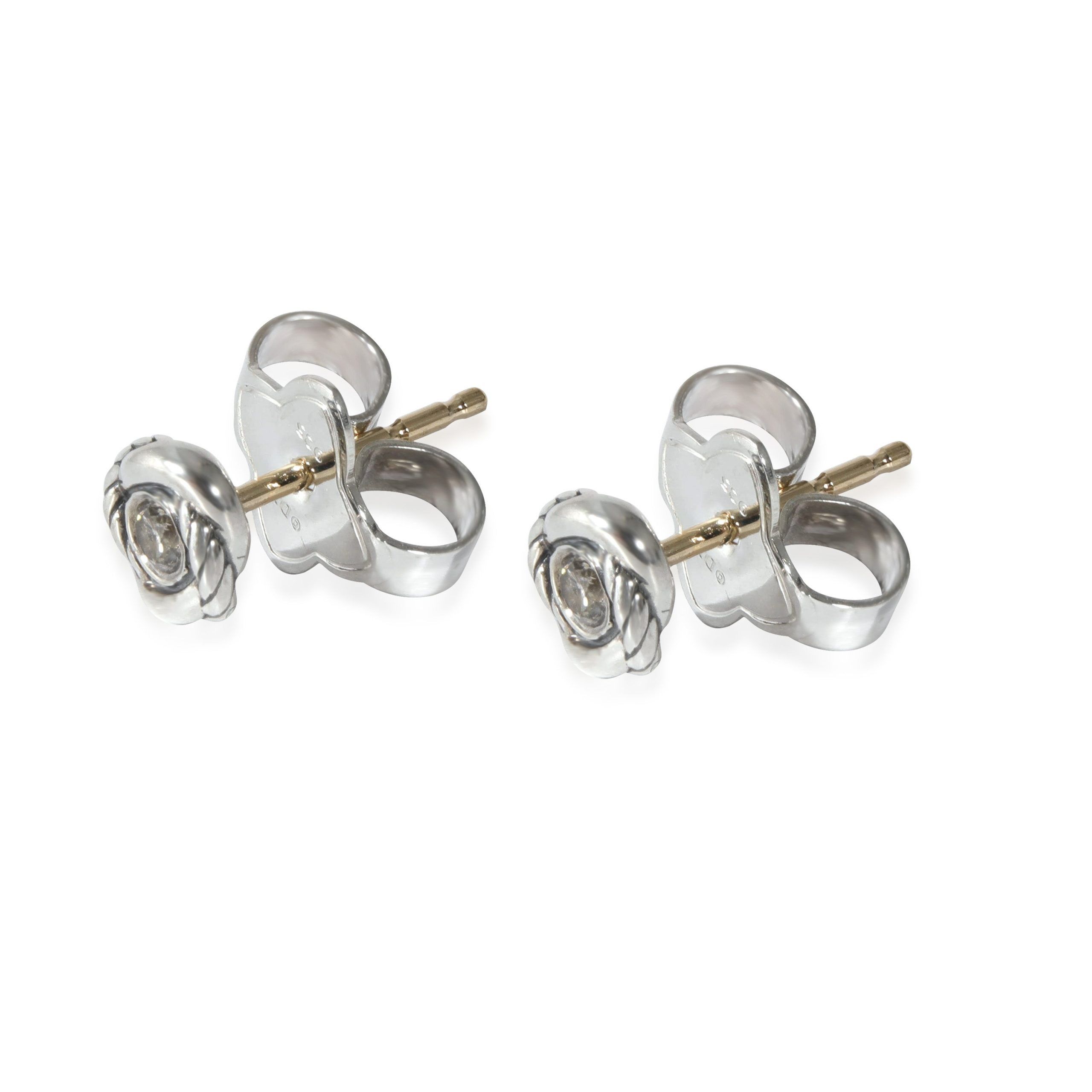 David Yurman David Yurman Crossover Infinity Stud Earrings in Sterling Silver 0.13 CTW Size ONE SIZE - 2 Thumbnail
