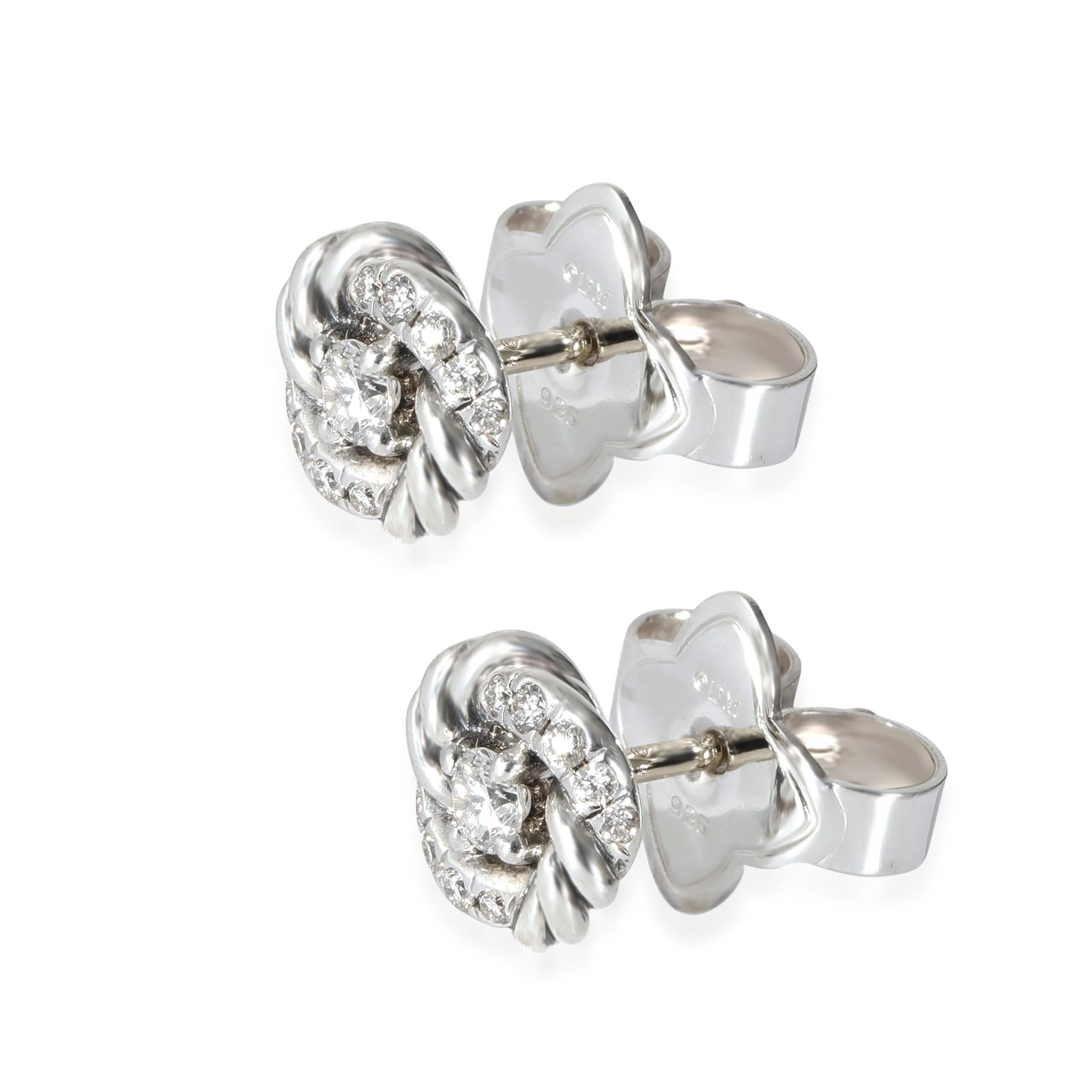 David Yurman David Yurman Petite Infinity Diamond Stud Earrings in Sterling Silver 0.24 CTW Size ONE SIZE - 2 Thumbnail