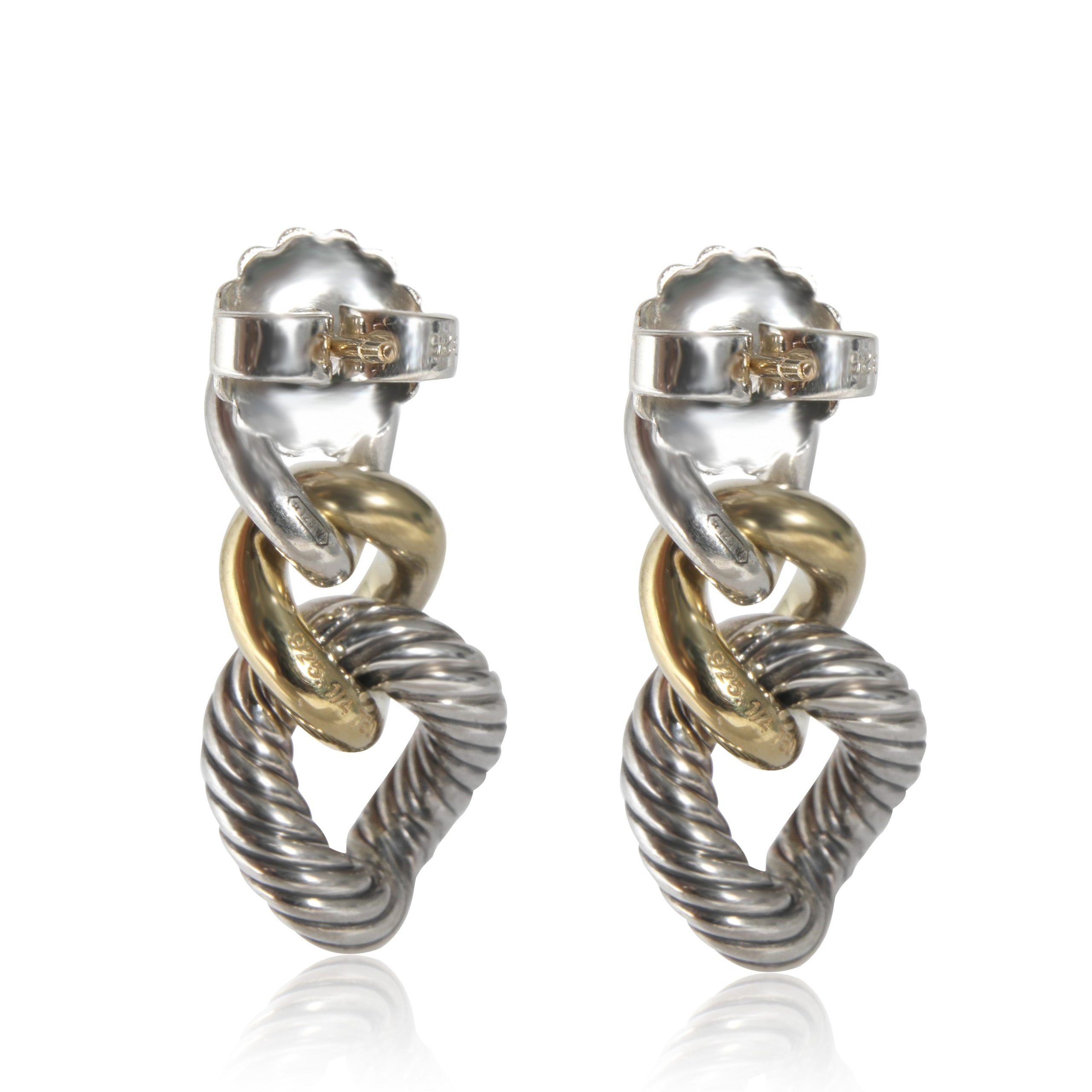 David Yurman David Yurman Belmont Curb Link Drop Earrings in SS/ 18K Gold Size ONE SIZE - 3 Thumbnail