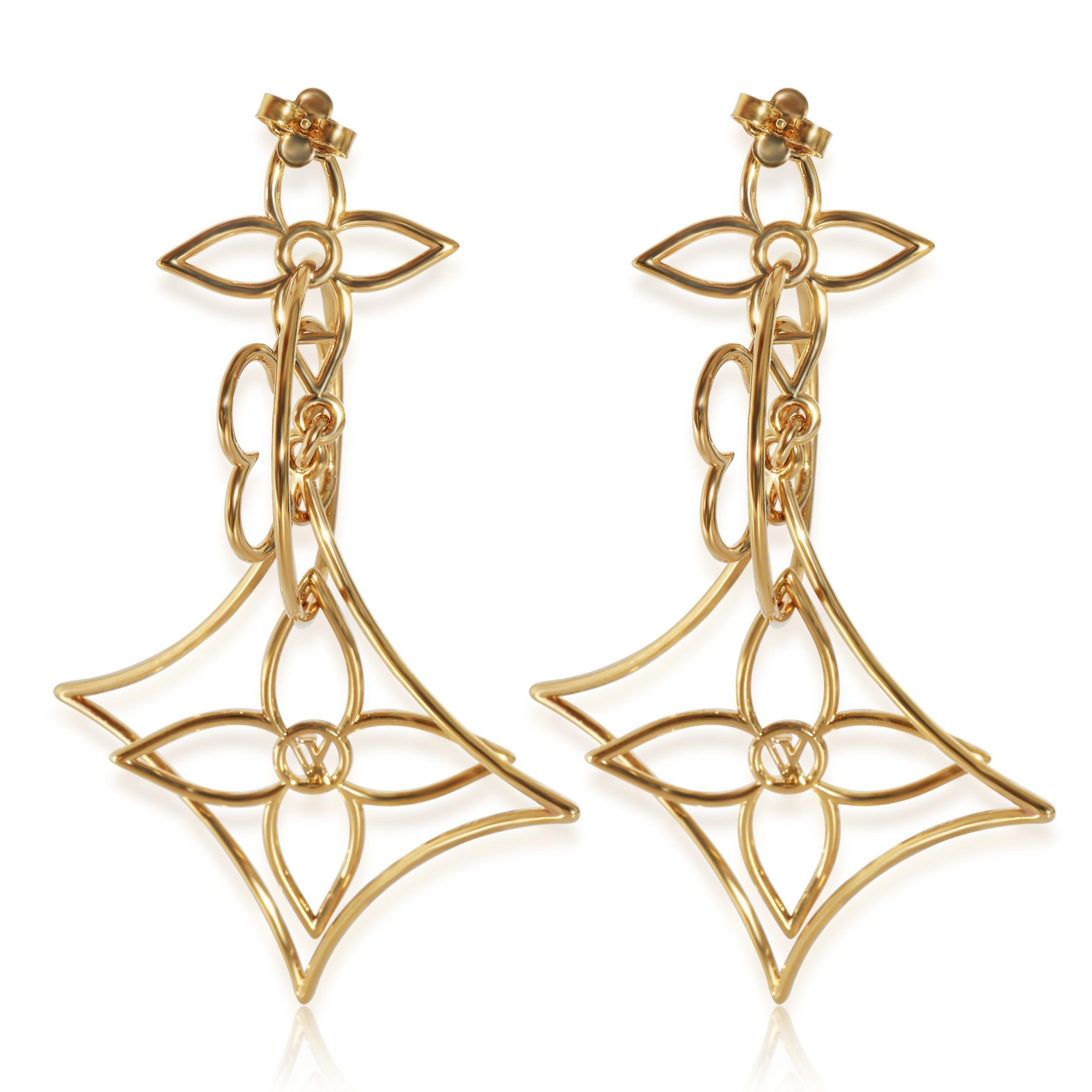 Louis Vuitton Louis Vuitton Twiggy Long Gold Plated Earrings Size ONE SIZE - 3 Thumbnail