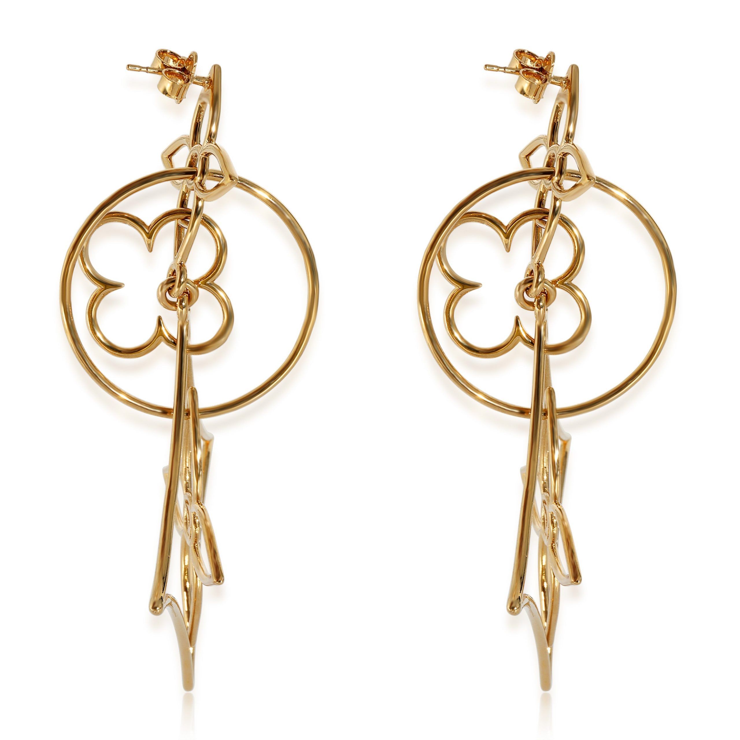 Louis Vuitton Louis Vuitton Twiggy Long Gold Plated Earrings Size ONE SIZE - 2 Thumbnail