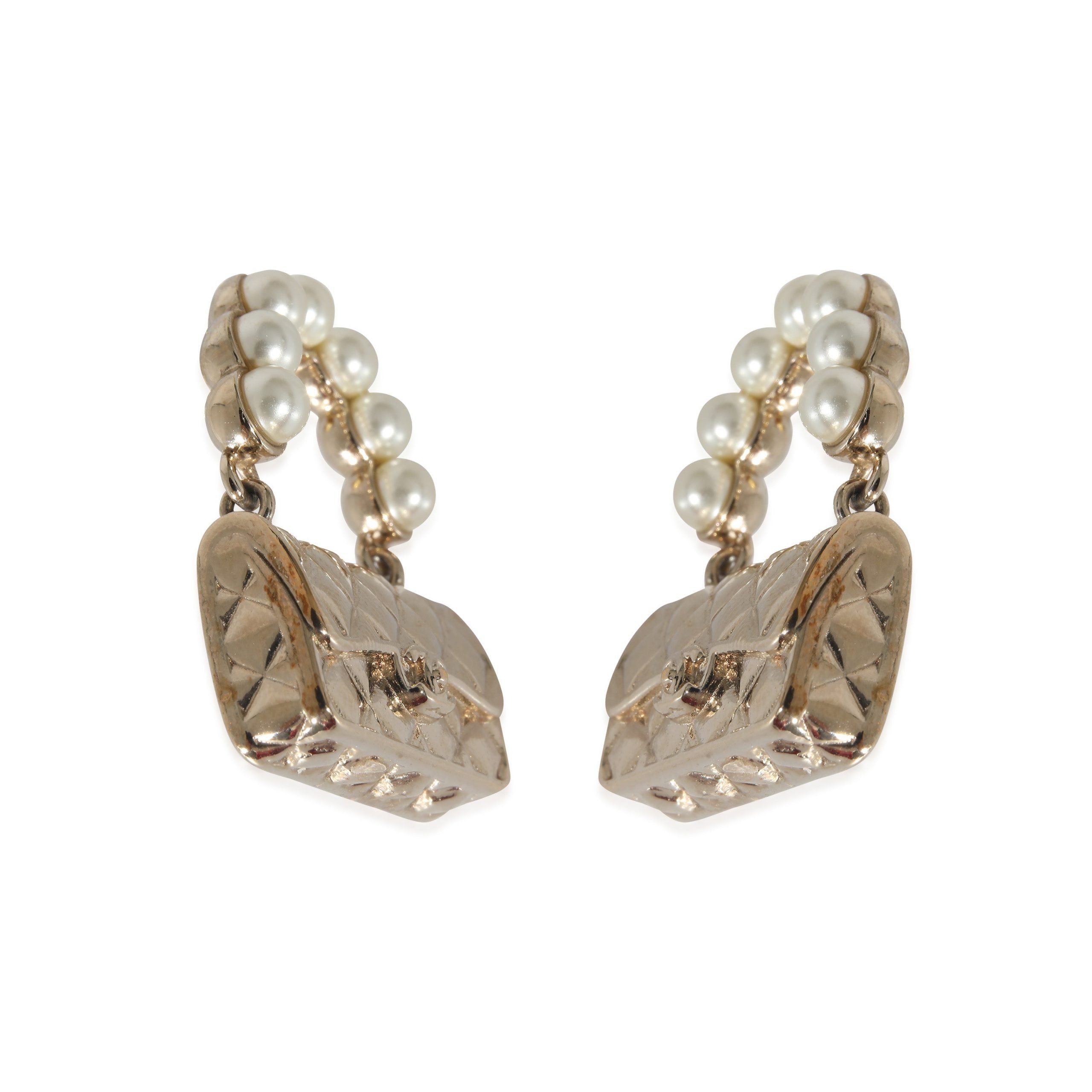 Chanel Chanel 2021 Flap Bags Gold Plated Earrings Size ONE SIZE - 2 Thumbnail