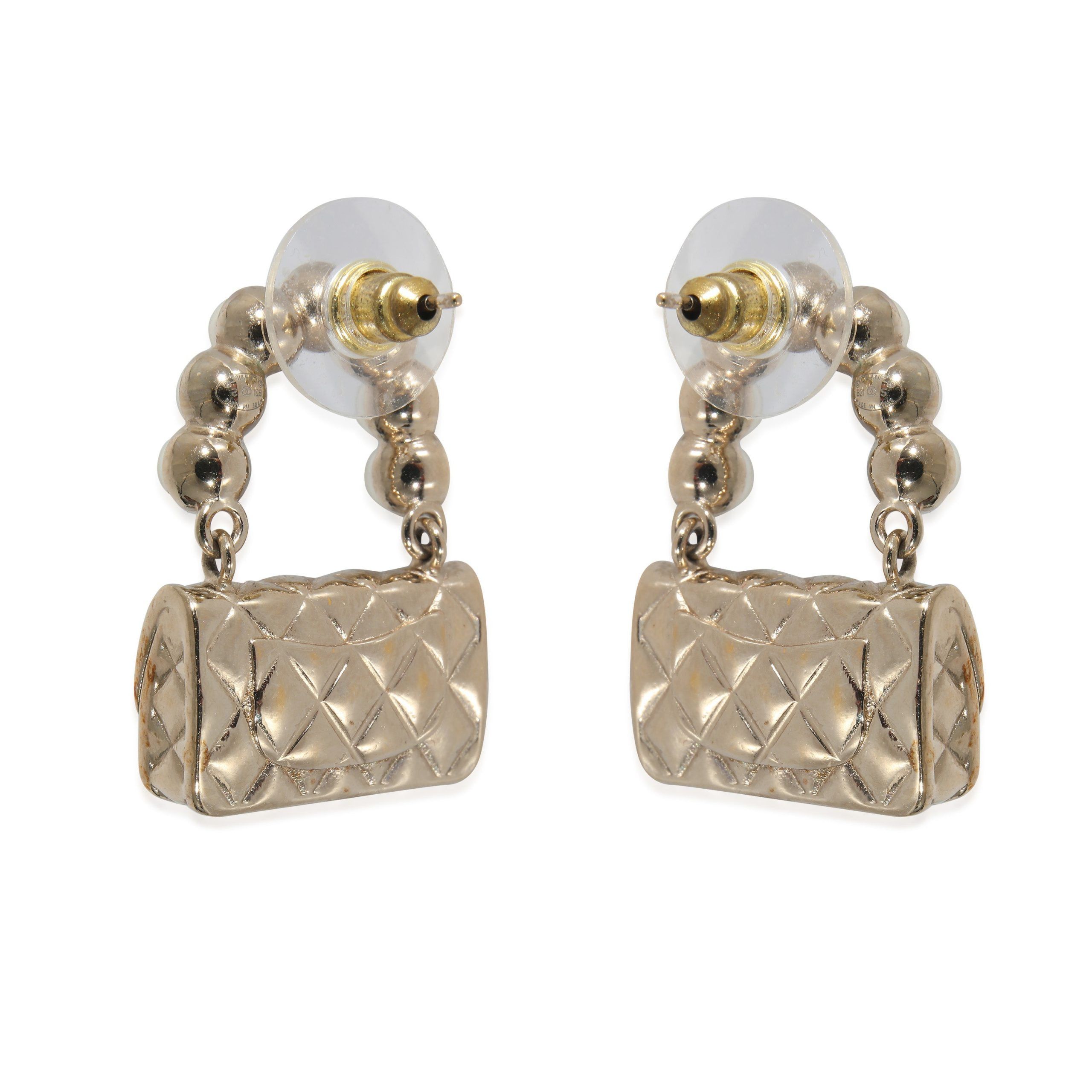 Chanel Chanel 2021 Flap Bags Gold Plated Earrings Size ONE SIZE - 3 Thumbnail