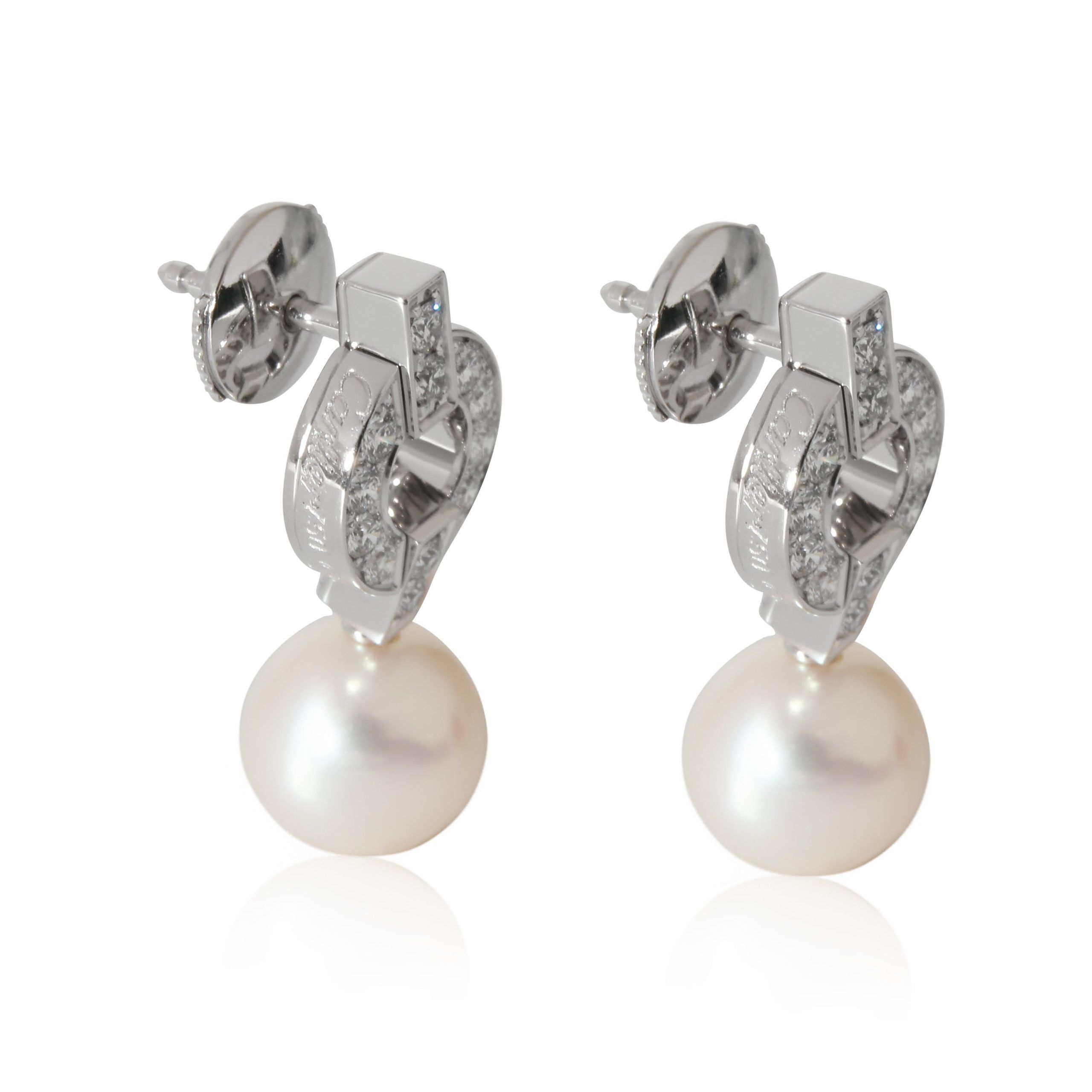 Cartier Cartier Himalia Pearl & Diamond Earrings in 18 Karat White Gold 0.43 CTW Size ONE SIZE - 3 Thumbnail