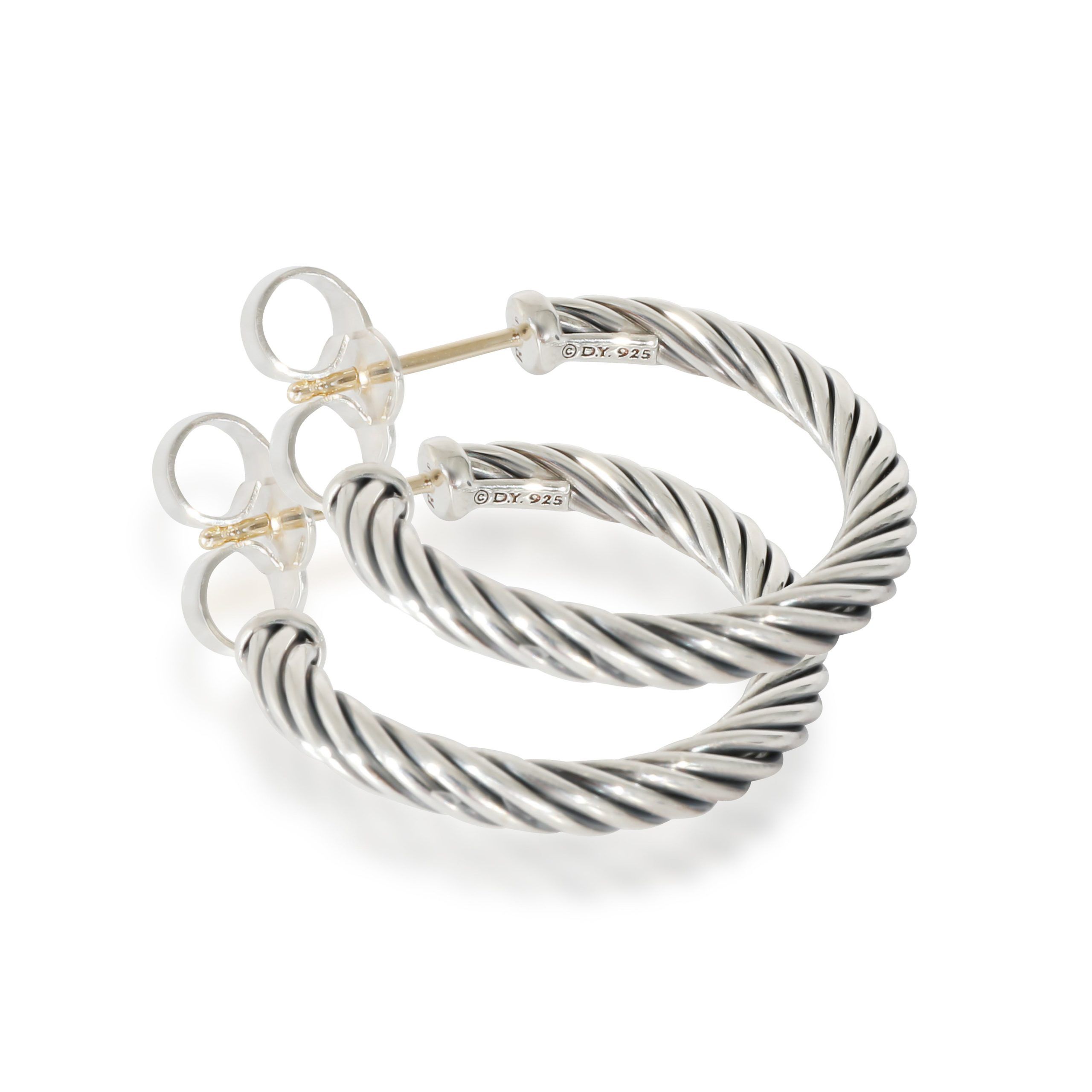 David Yurman David Yurman Cable Earrings in Sterling Silver Size ONE SIZE - 4 Thumbnail