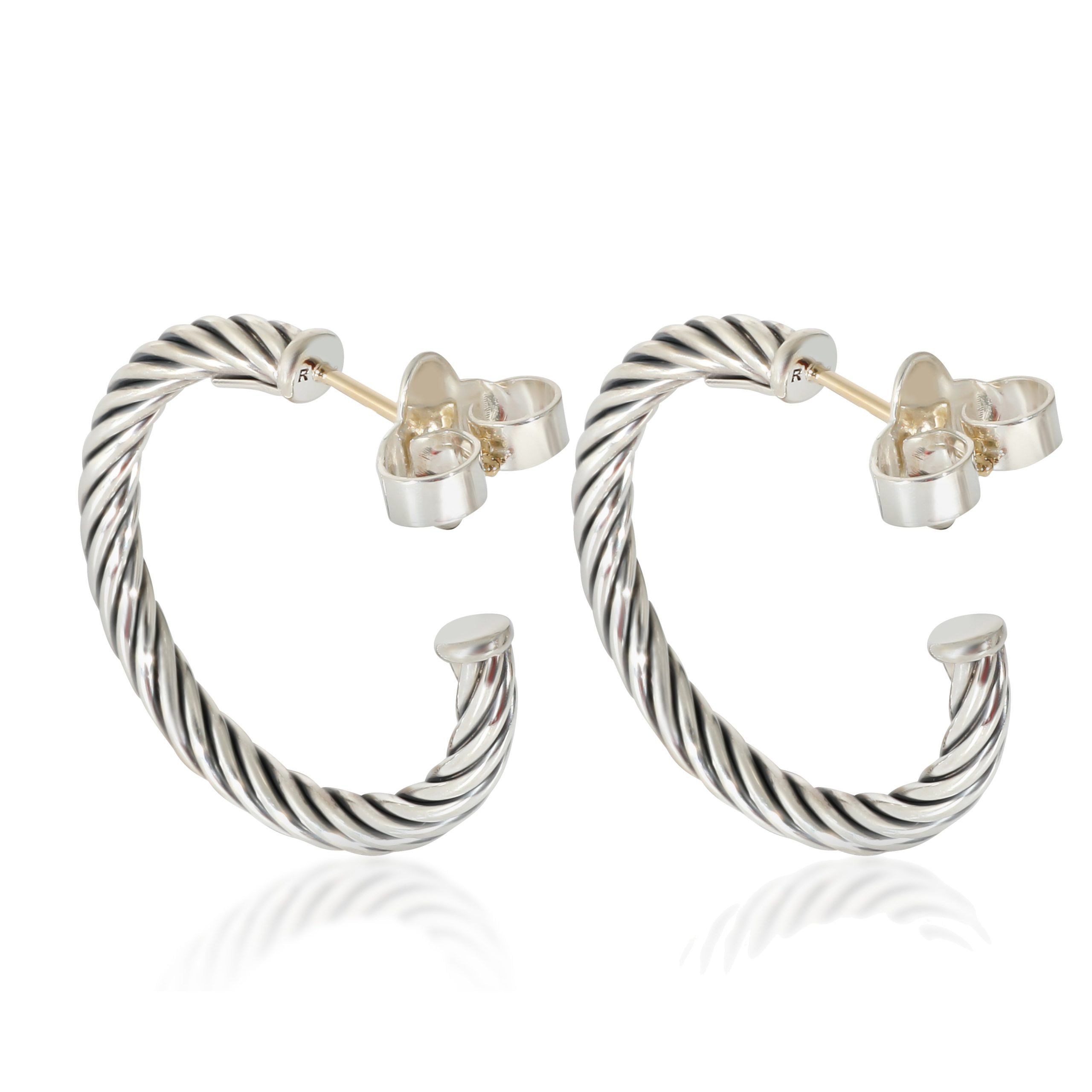 David Yurman David Yurman Cable Earrings in Sterling Silver Size ONE SIZE - 3 Thumbnail