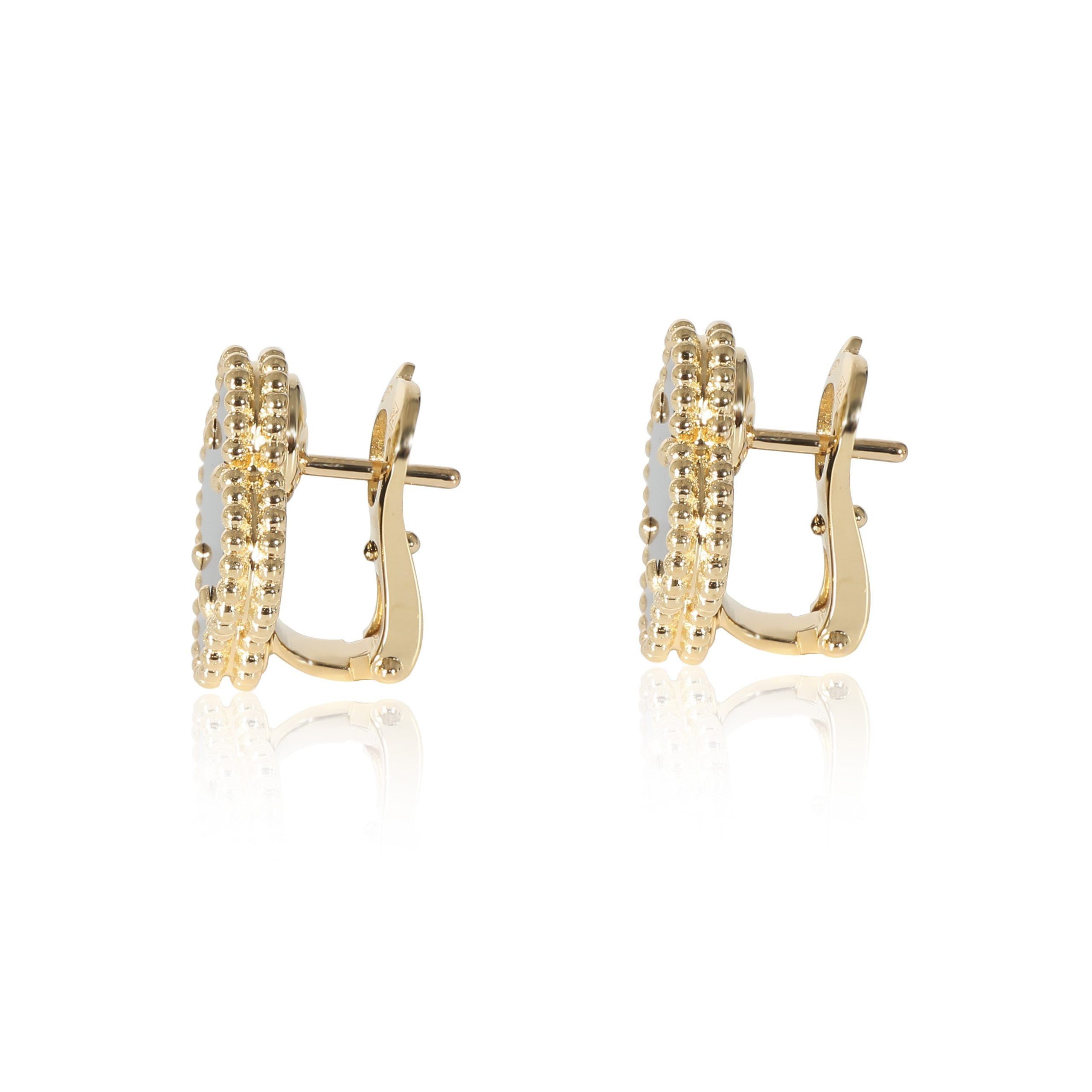 Van Cleef & Arpels Van Cleef & Arpels Vintage Alhambra Onyx Earrings in 18k Yellow Gold Size ONE SIZE - 2 Thumbnail