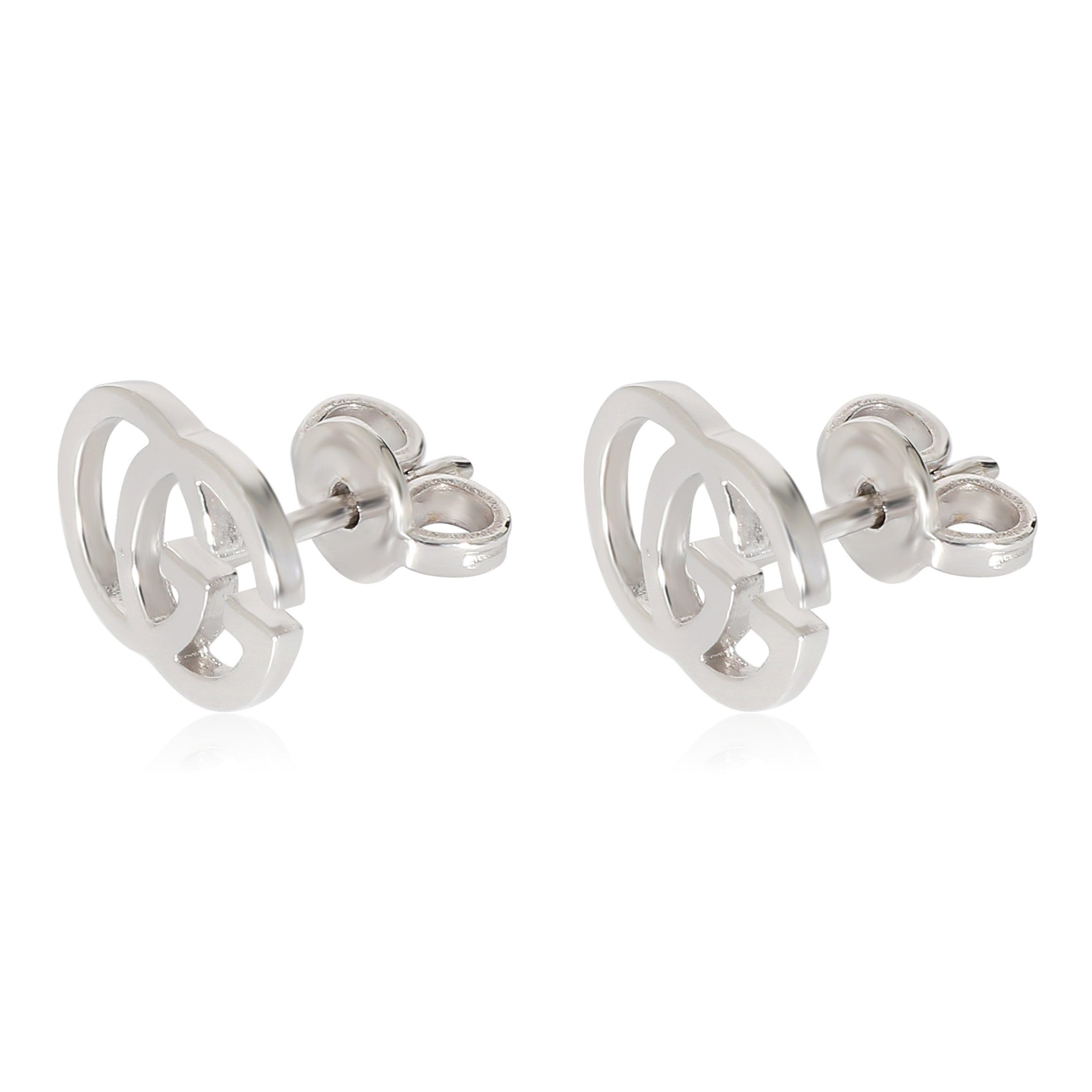 Gucci Gucci Running GG Stud Earrings in 18K White Gold Size ONE SIZE - 2 Thumbnail