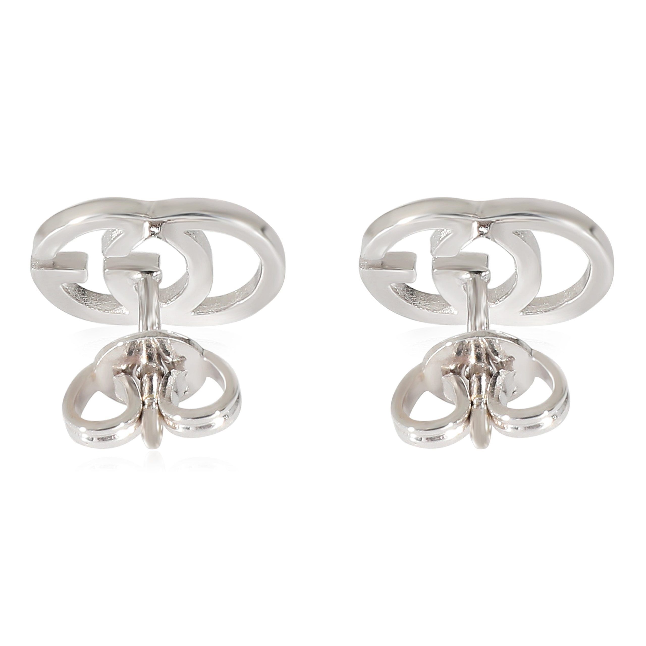 Gucci Gucci Running GG Stud Earrings in 18K White Gold Size ONE SIZE - 3 Thumbnail