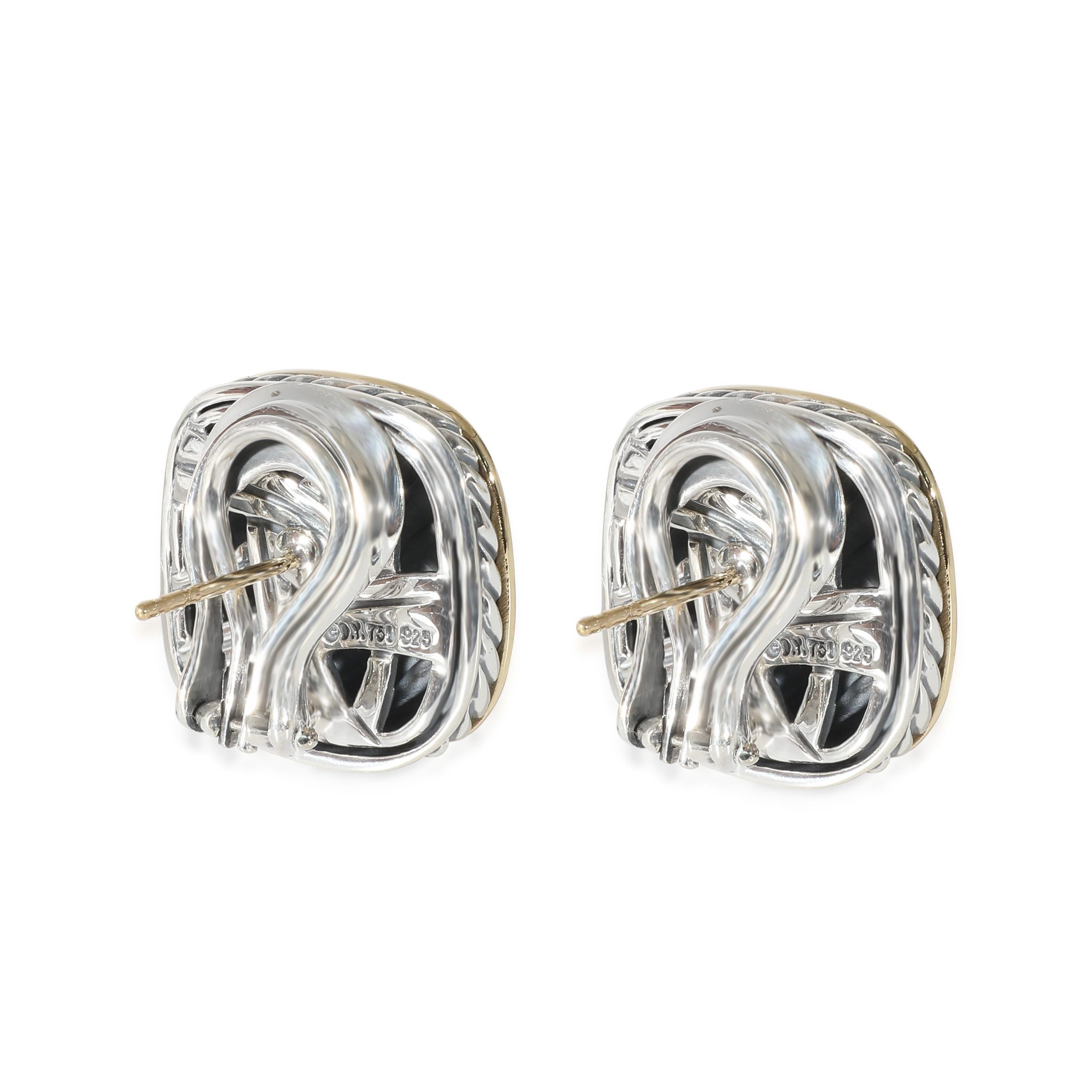 David Yurman David Yurman Albion Sculpted Cable Earrings in 18k Yellow Gold/Sterling Silver Size ONE SIZE - 3 Thumbnail
