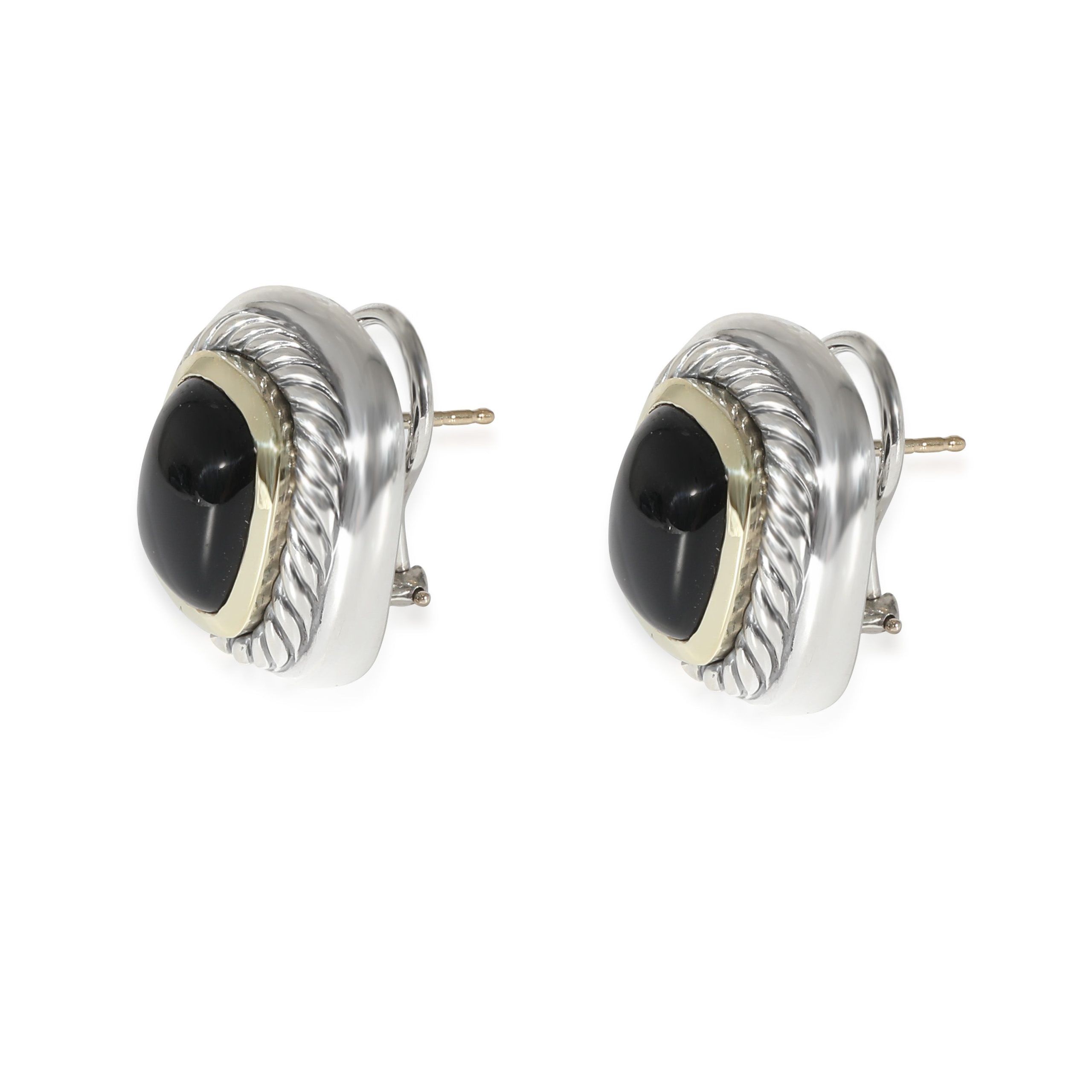 David Yurman David Yurman Albion Onyx Earrings in 14k Yellow Gold/Sterling Silver Size ONE SIZE - 2 Thumbnail