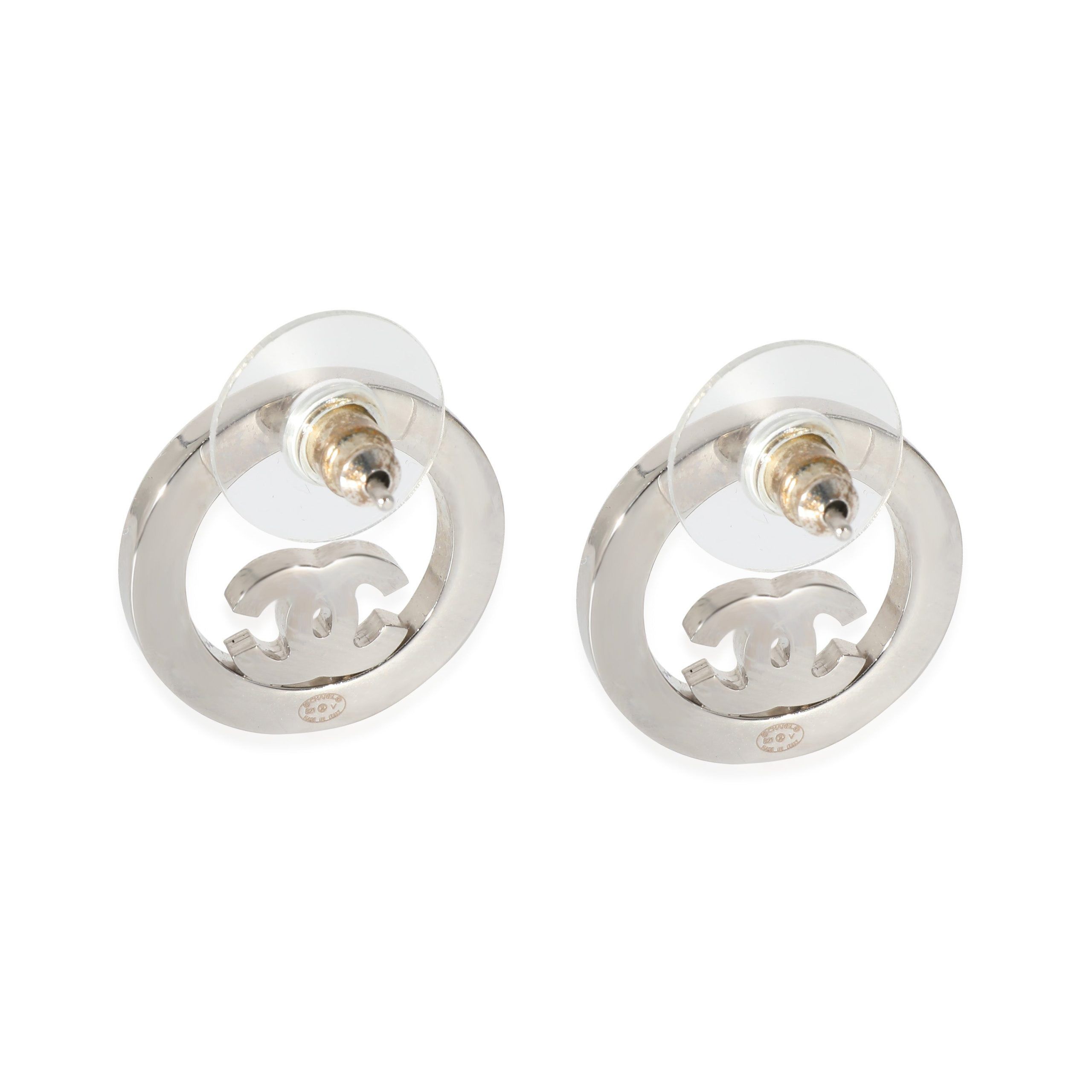 Chanel Silver Tone Chanel 2021 CC Strass Earrings Size ONE SIZE - 3 Thumbnail