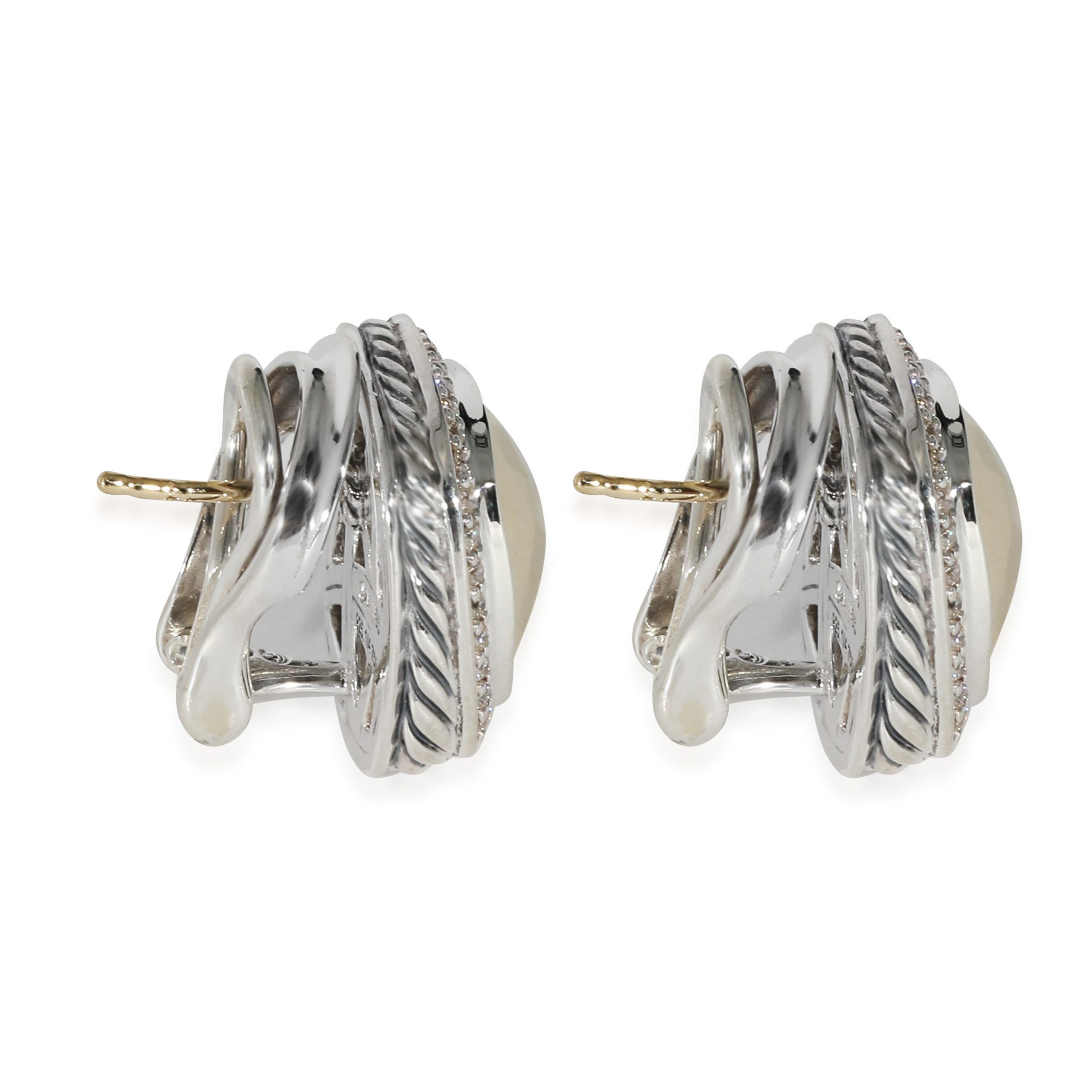 David Yurman David Yurman Albion Diamond Earrings in 18K Yellow Gold/Sterling Silver 0.5 CTW Size ONE SIZE - 2 Thumbnail