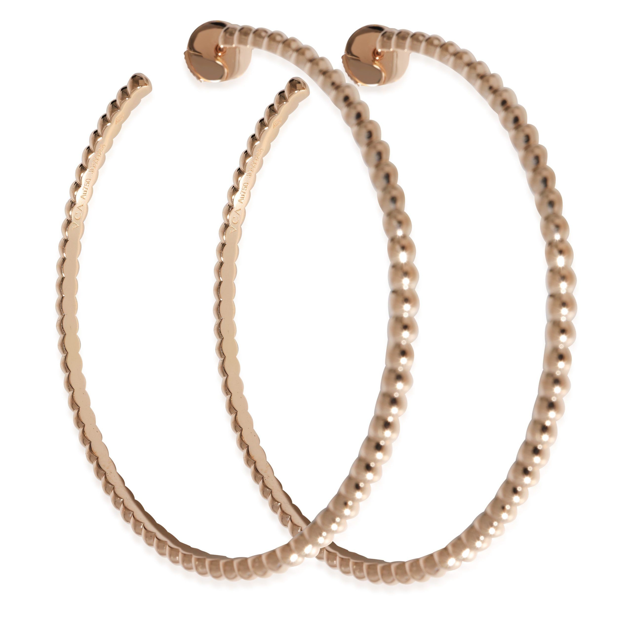 Van Cleef & Arpels Van Cleef & Arpels Large Perlee Hoop Earrings in 18k Rose Gold Size ONE SIZE - 2 Thumbnail