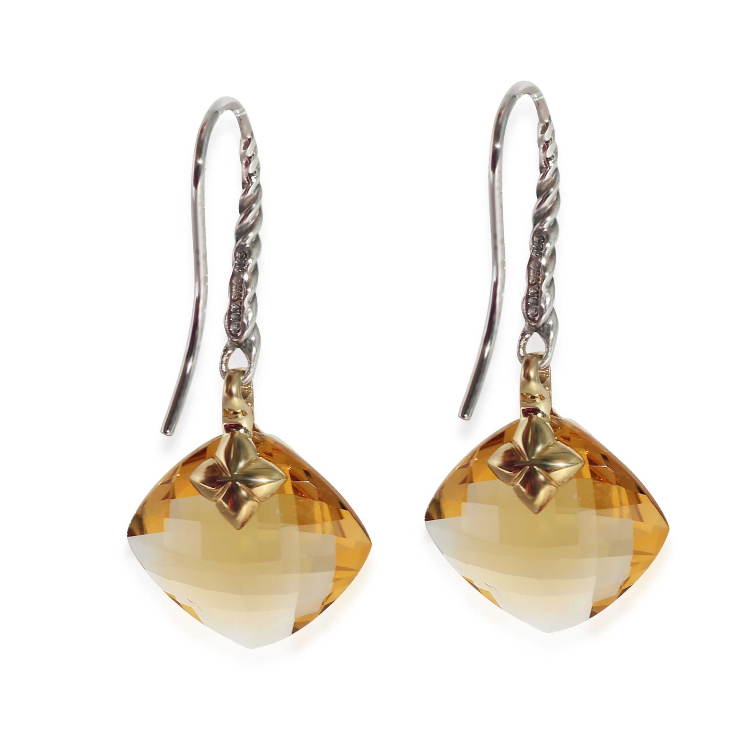 David Yurman David Yurman Capri Citrine Earrings in 18K Yellow Gold/Sterling Silver Size ONE SIZE - 3 Thumbnail