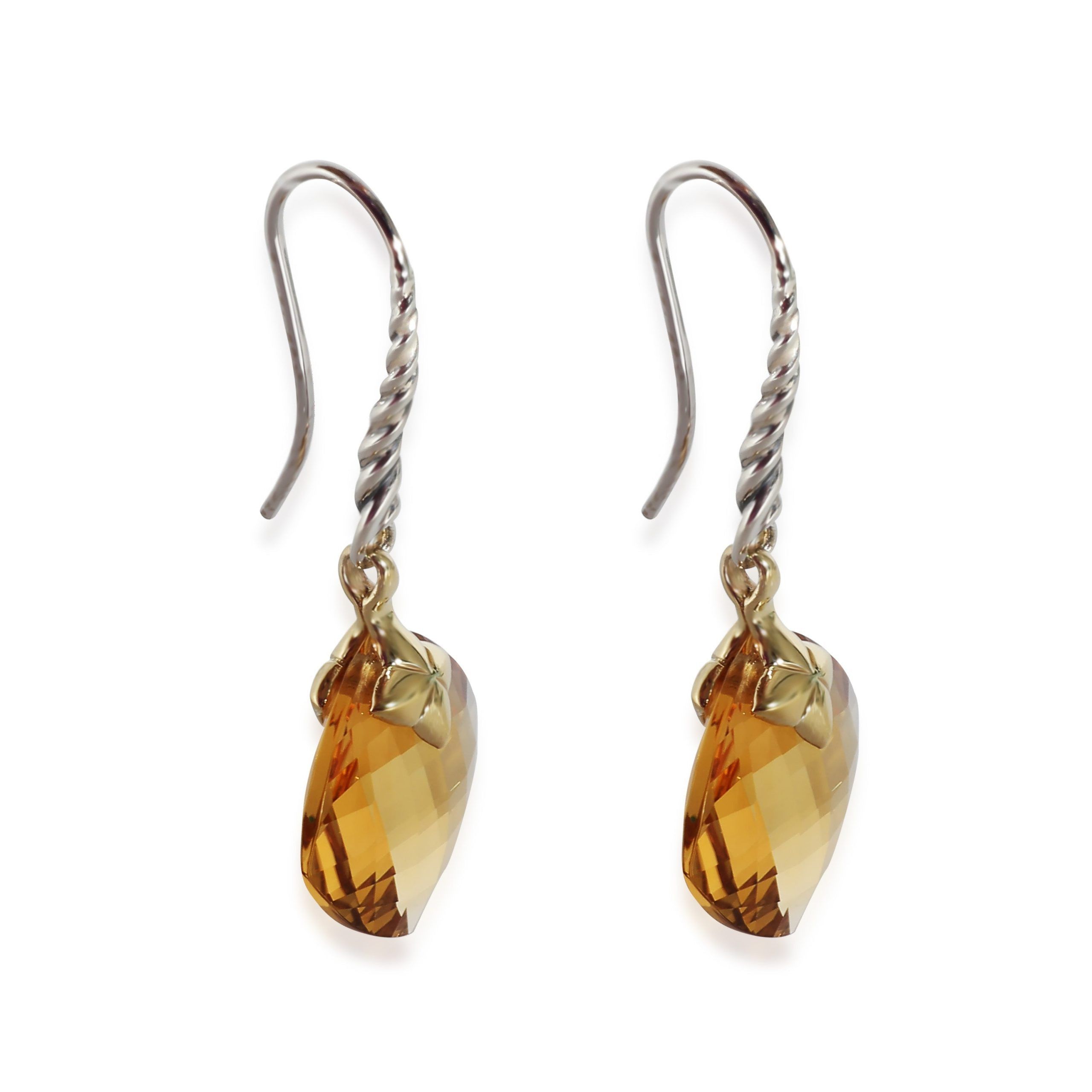 David Yurman David Yurman Capri Citrine Earrings in 18K Yellow Gold/Sterling Silver Size ONE SIZE - 2 Thumbnail