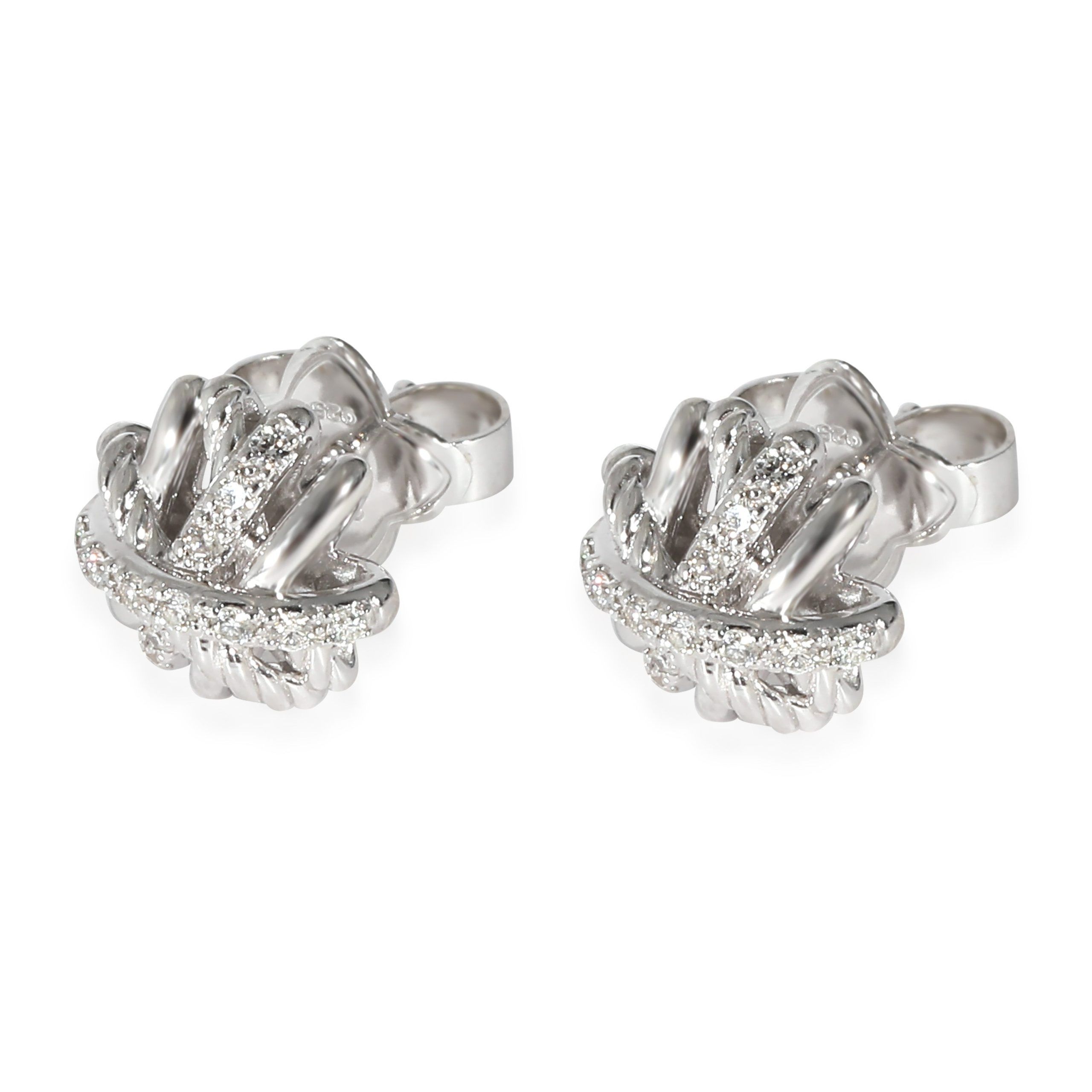 David Yurman David Yurman Crossover Diamond Earrings in Sterling Silver 0.2 CTW Size ONE SIZE - 2 Thumbnail
