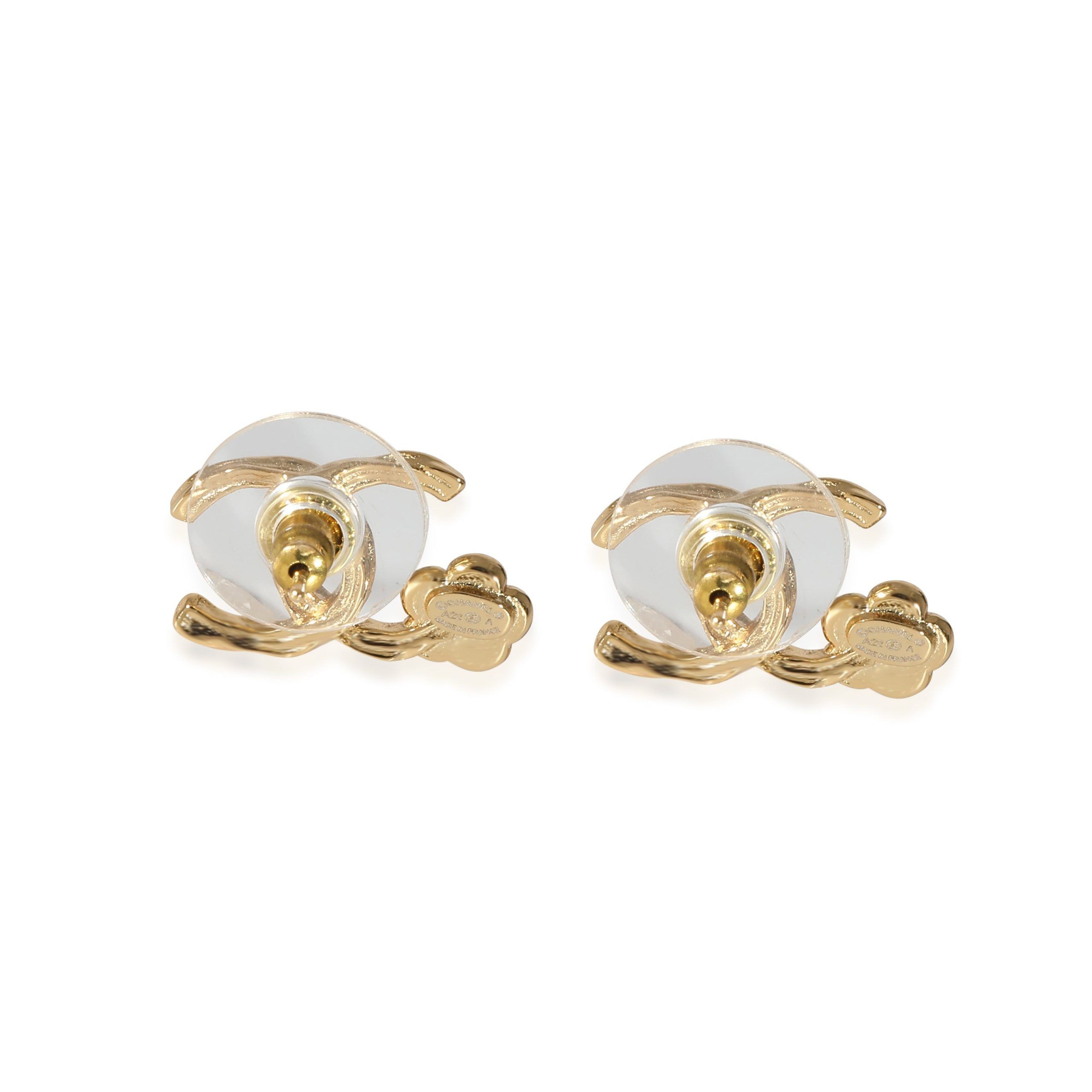 Chanel Chanel 2022 Camelia CC Stud Gold Tone Earrings Size ONE SIZE - 3 Thumbnail