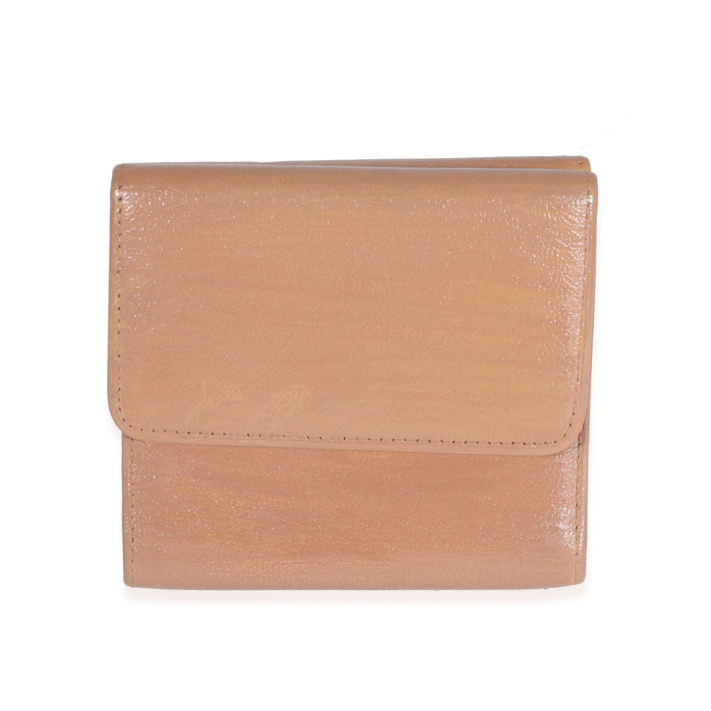 Chanel Chanel Beige Goatskin Double Flap Compact Wallet Size ONE SIZE - 3 Thumbnail