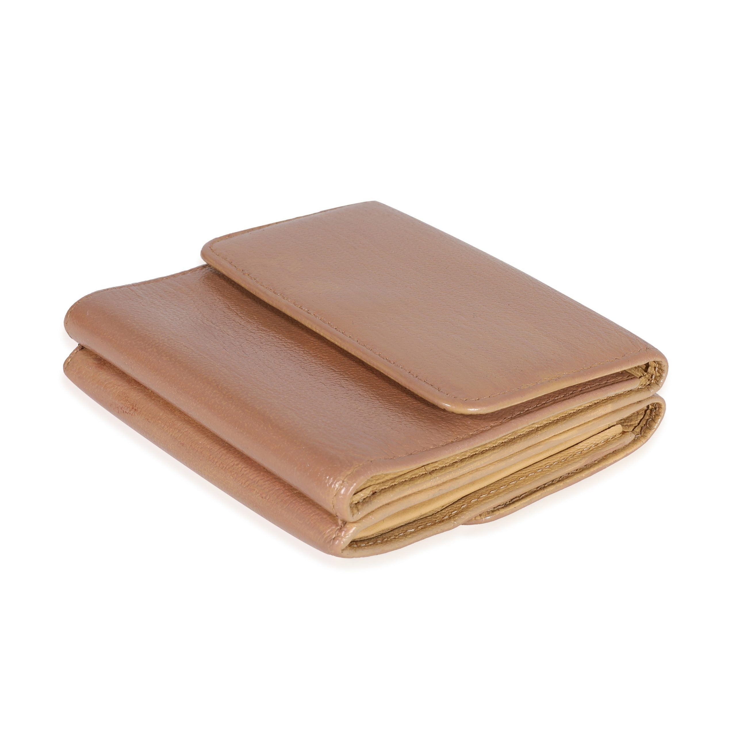 Chanel Chanel Beige Goatskin Double Flap Compact Wallet Size ONE SIZE - 6 Thumbnail