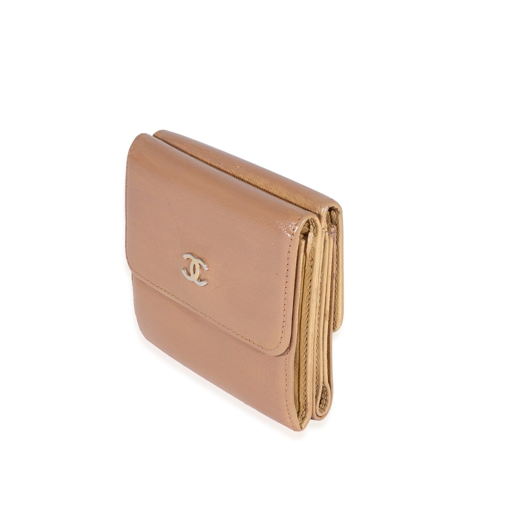 Chanel Chanel Beige Goatskin Double Flap Compact Wallet Size ONE SIZE - 2 Thumbnail