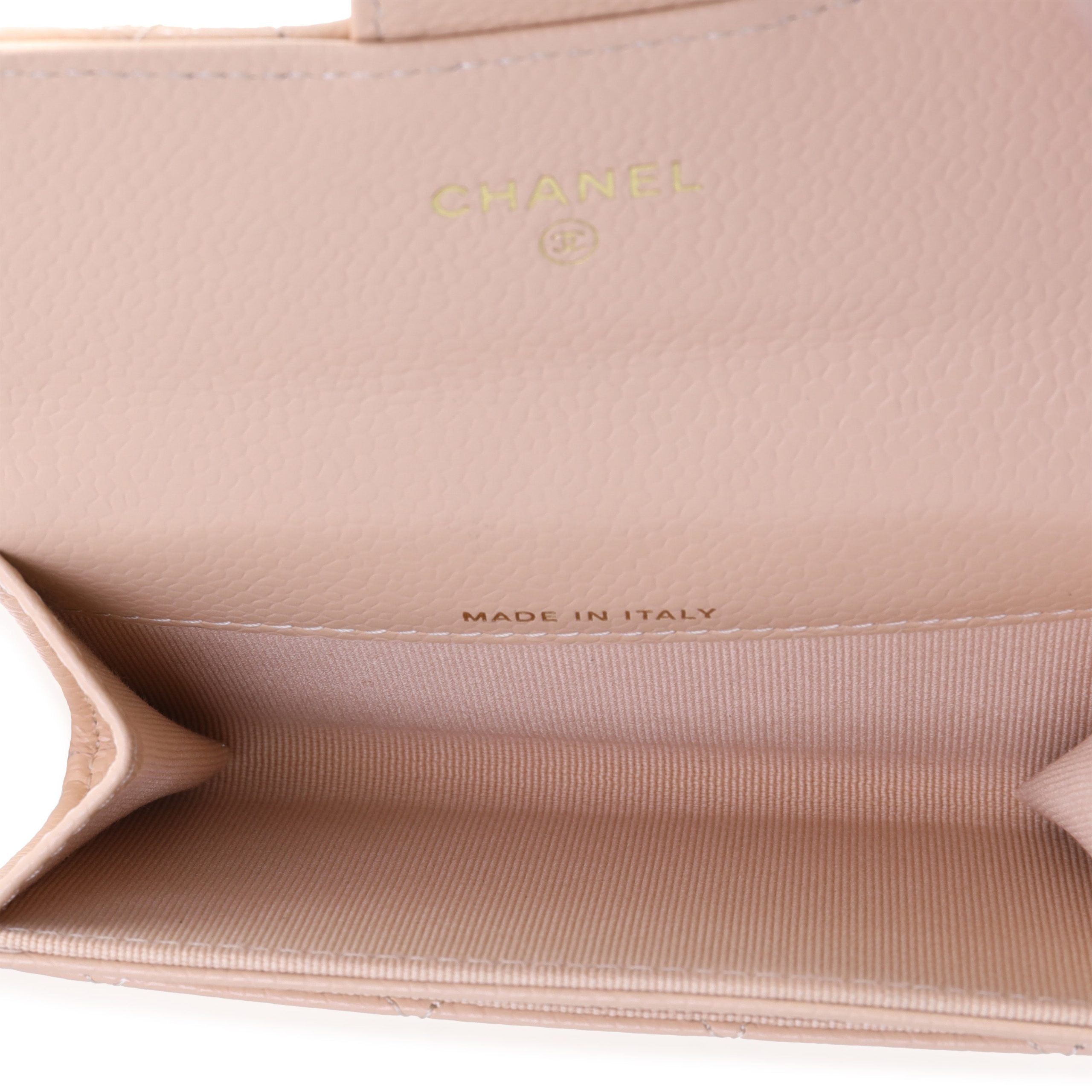 Chanel Chanel Beige Quilted Caviar Flap Card Holder Wallet Size ONE SIZE - 5 Thumbnail