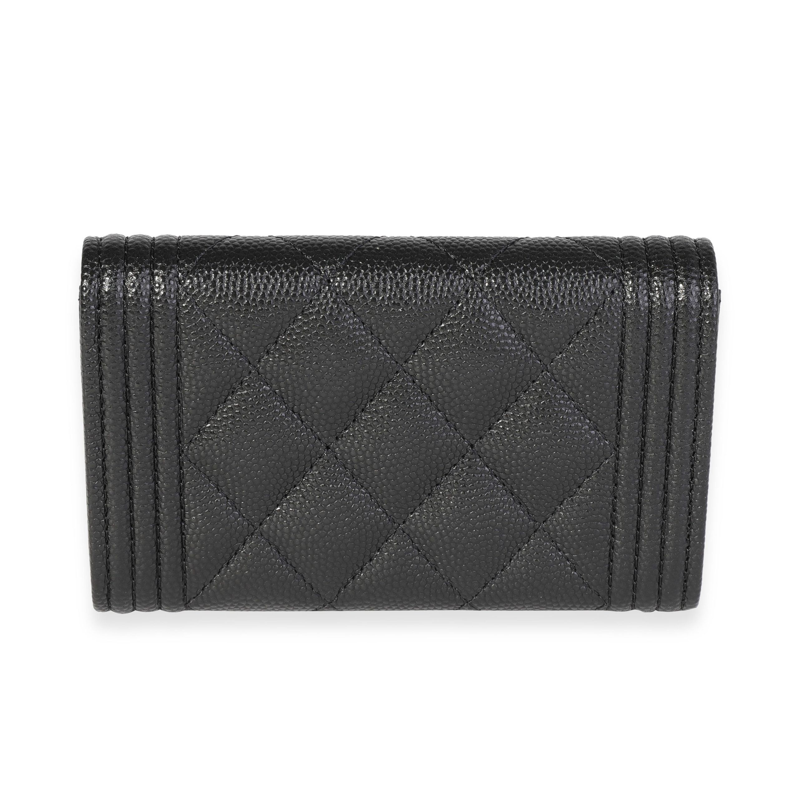 Chanel Chanel Black Quilted Caviar Boy Flap Card Holder Size ONE SIZE - 3 Thumbnail