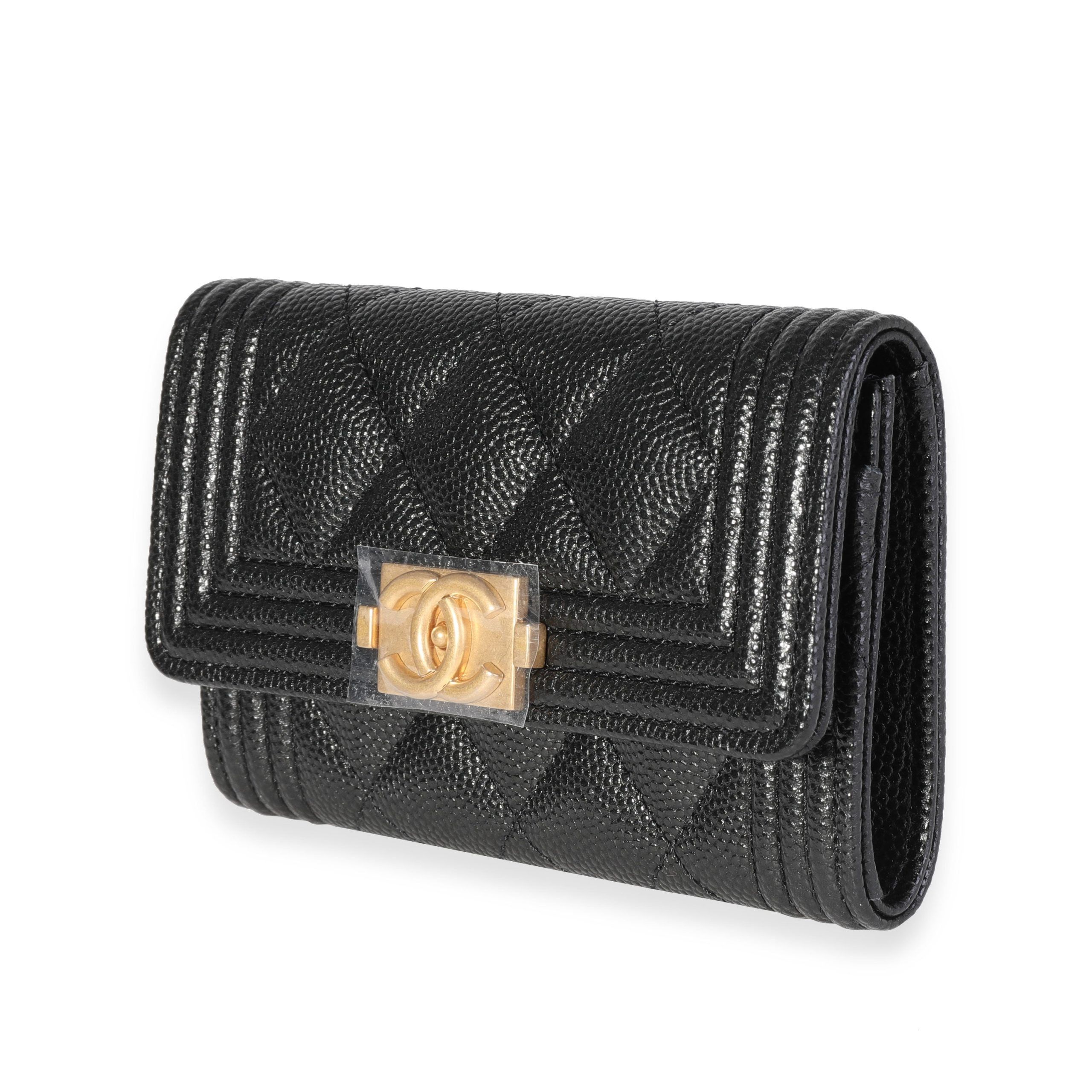 Chanel Chanel Black Quilted Caviar Boy Flap Card Holder Size ONE SIZE - 2 Thumbnail