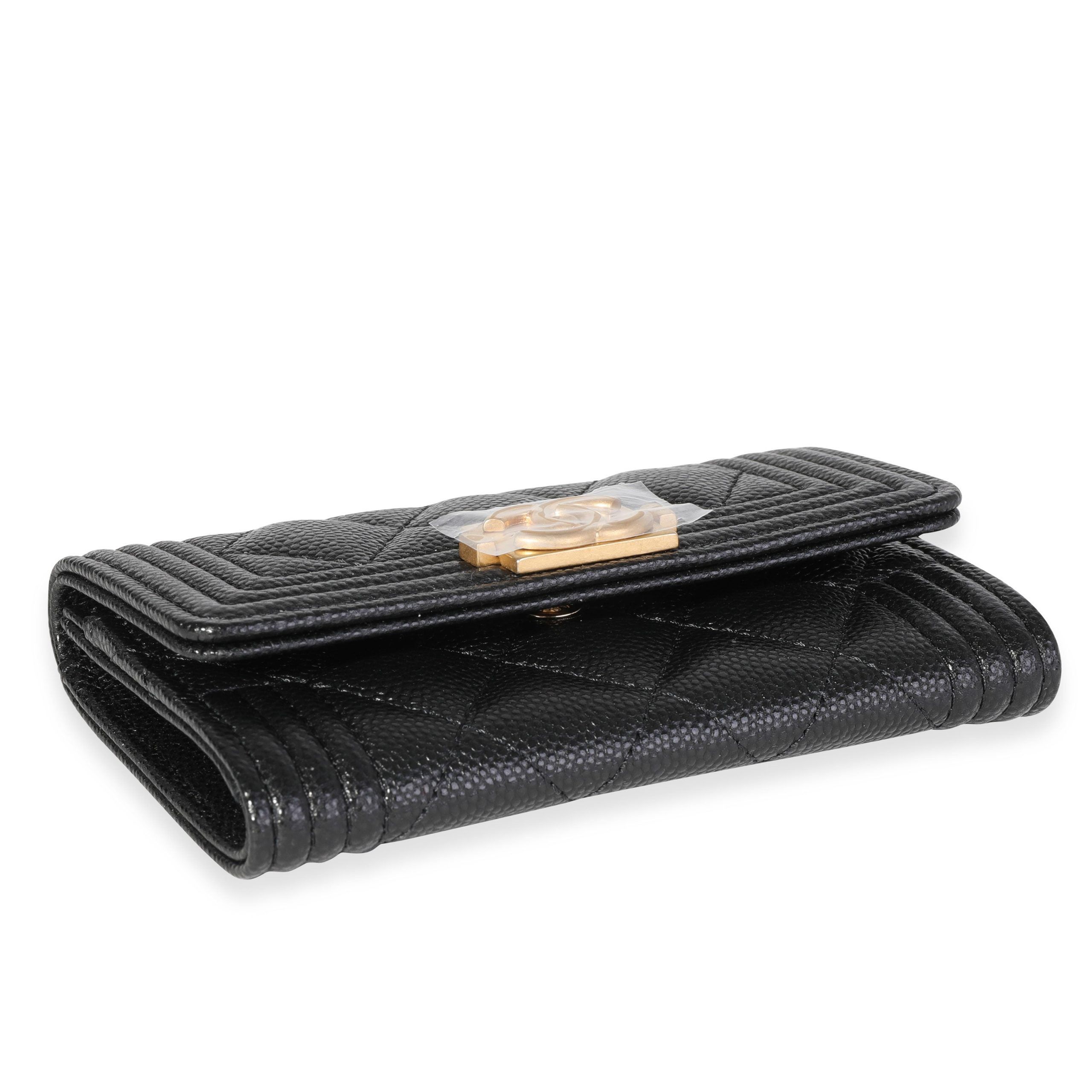 Chanel Chanel Black Quilted Caviar Boy Flap Card Holder Size ONE SIZE - 4 Thumbnail