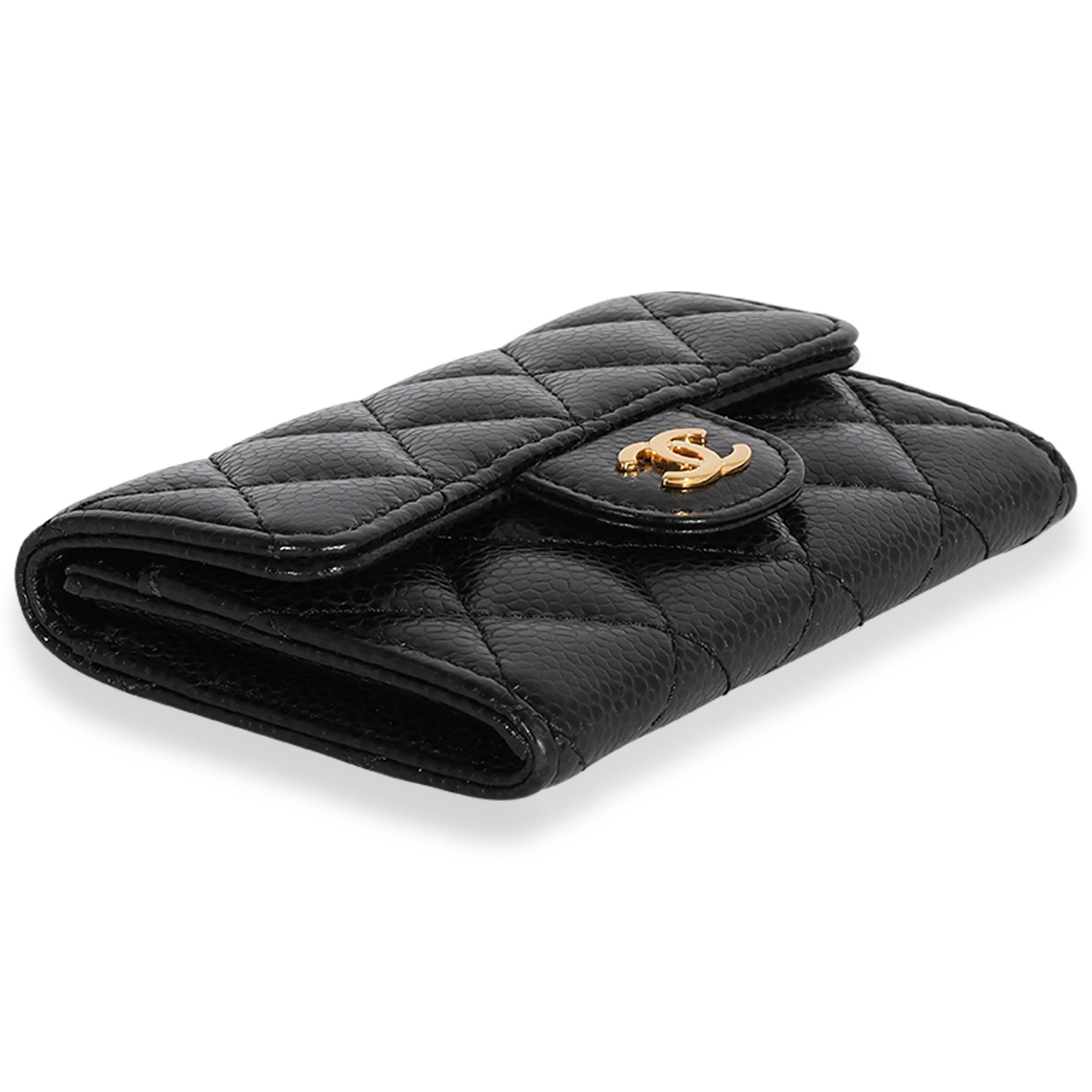 Chanel Chanel Black Quilted Caviar Flap Card Holder Wallet Size ONE SIZE - 6 Thumbnail