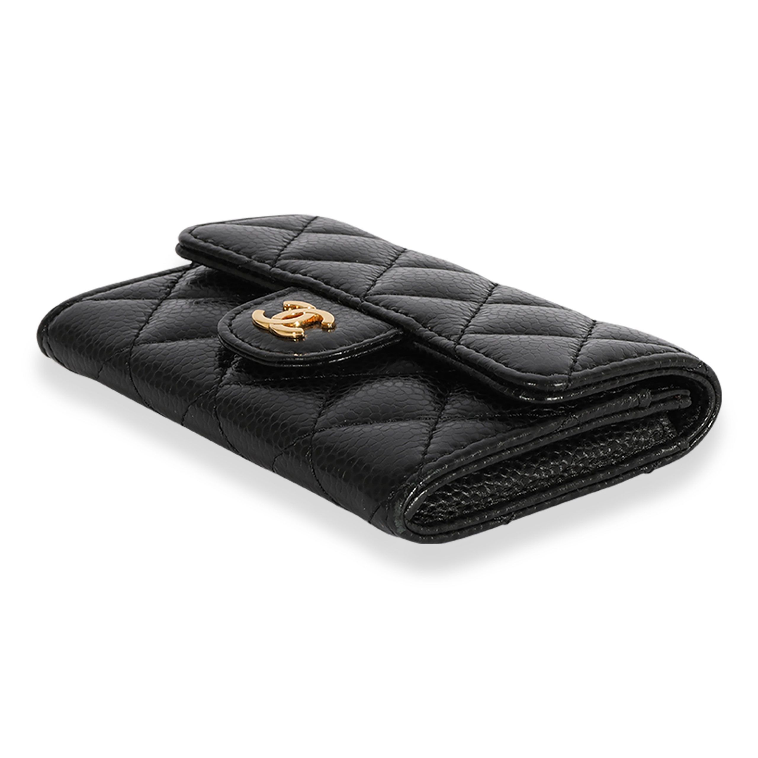 Chanel Chanel Black Quilted Caviar Flap Card Holder Wallet Size ONE SIZE - 5 Thumbnail