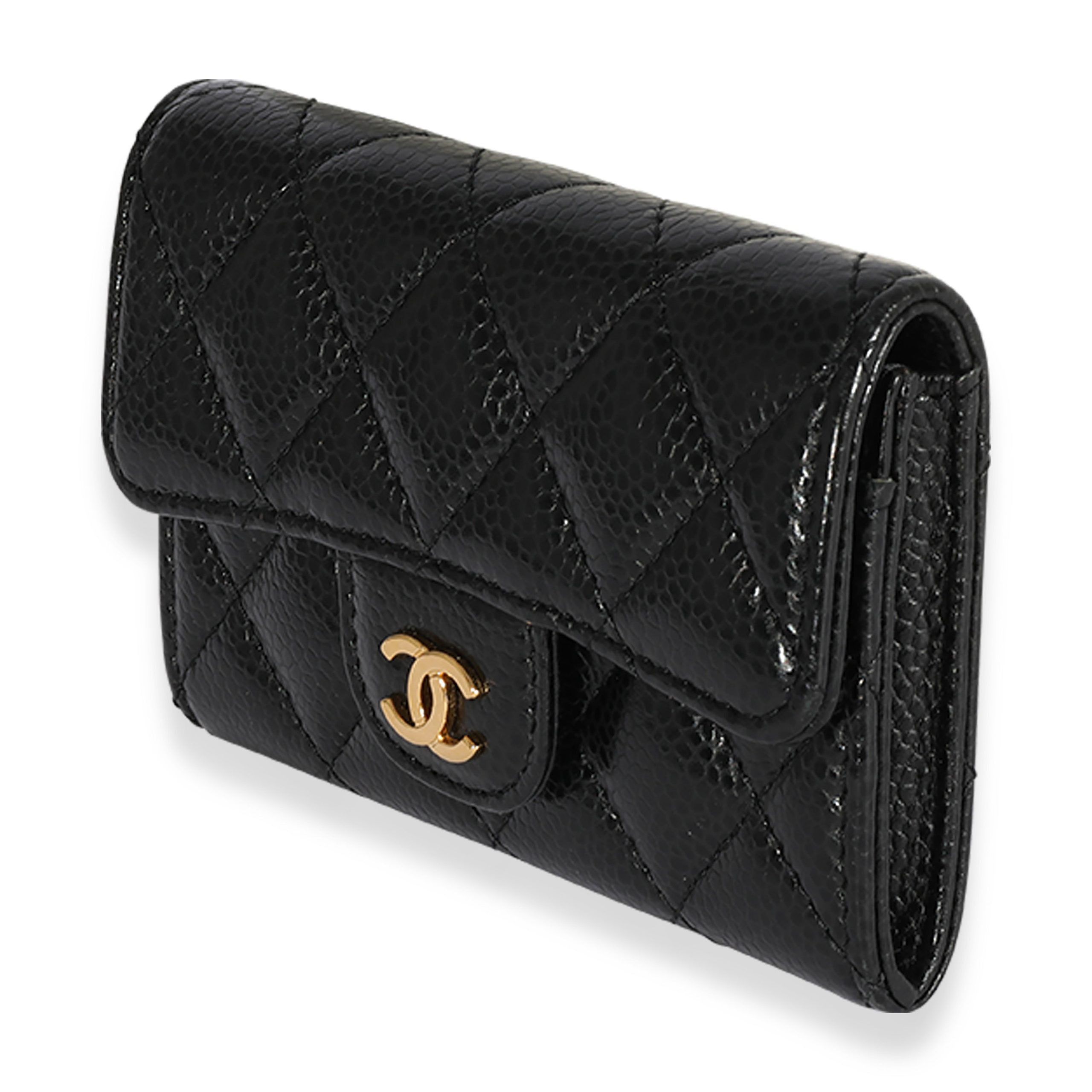 Chanel Chanel Black Quilted Caviar Flap Card Holder Wallet Size ONE SIZE - 2 Thumbnail
