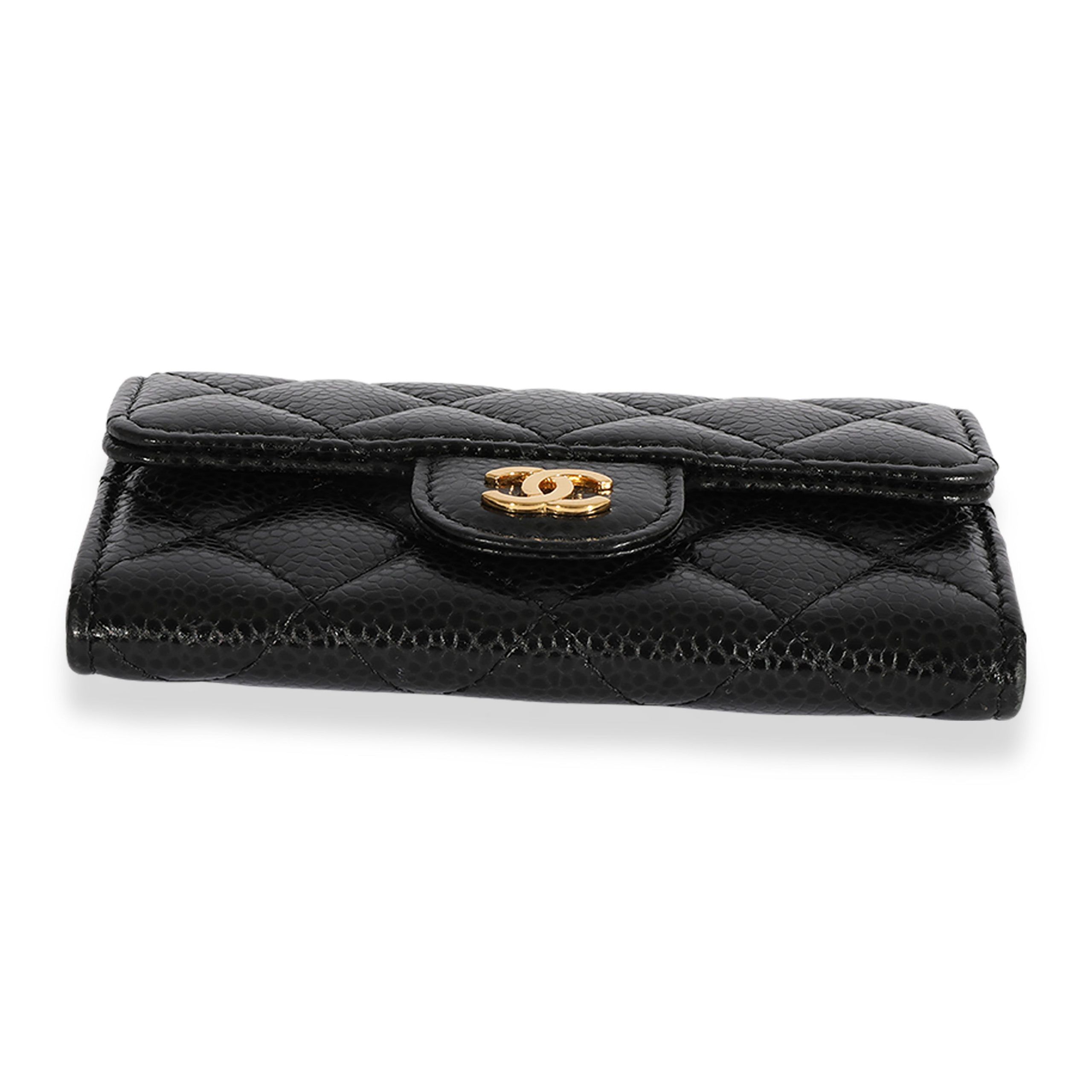 Chanel Chanel Black Quilted Caviar Flap Card Holder Wallet Size ONE SIZE - 4 Thumbnail