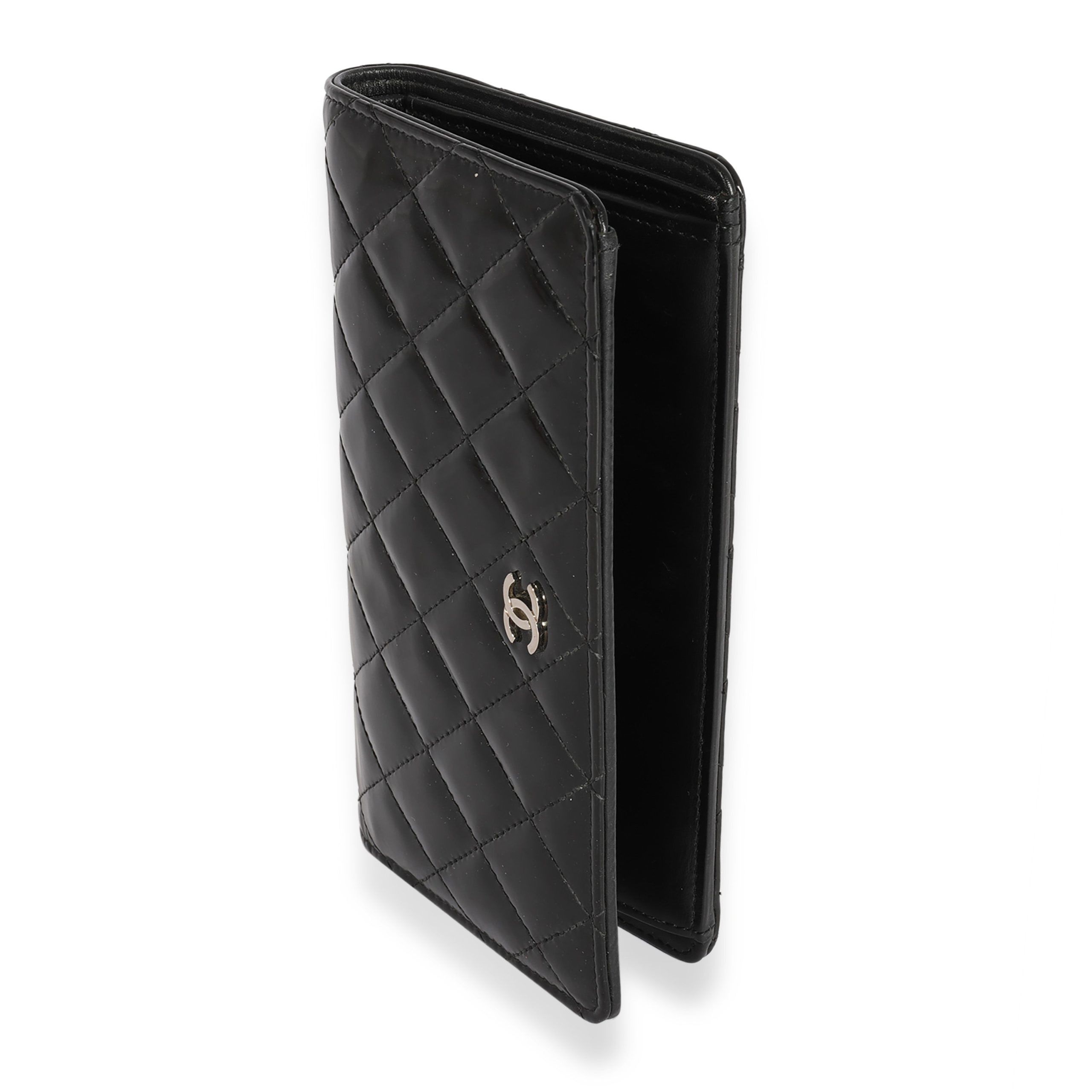 Chanel Chanel Black Quilted Patent Leather Long Flap Wallet Size ONE SIZE - 2 Thumbnail