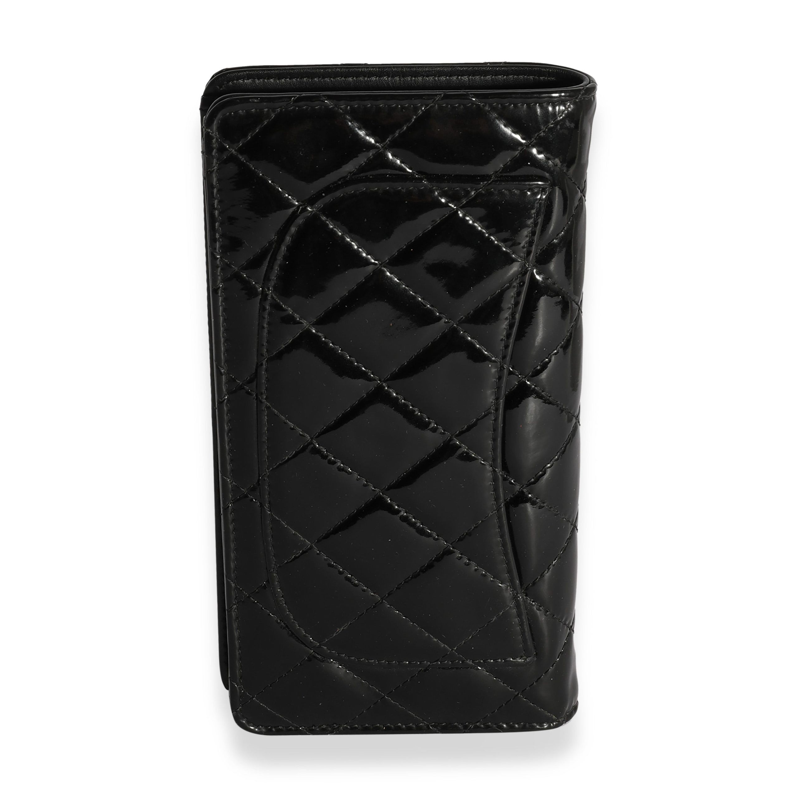 Chanel Chanel Black Quilted Patent Leather Long Flap Wallet Size ONE SIZE - 4 Thumbnail
