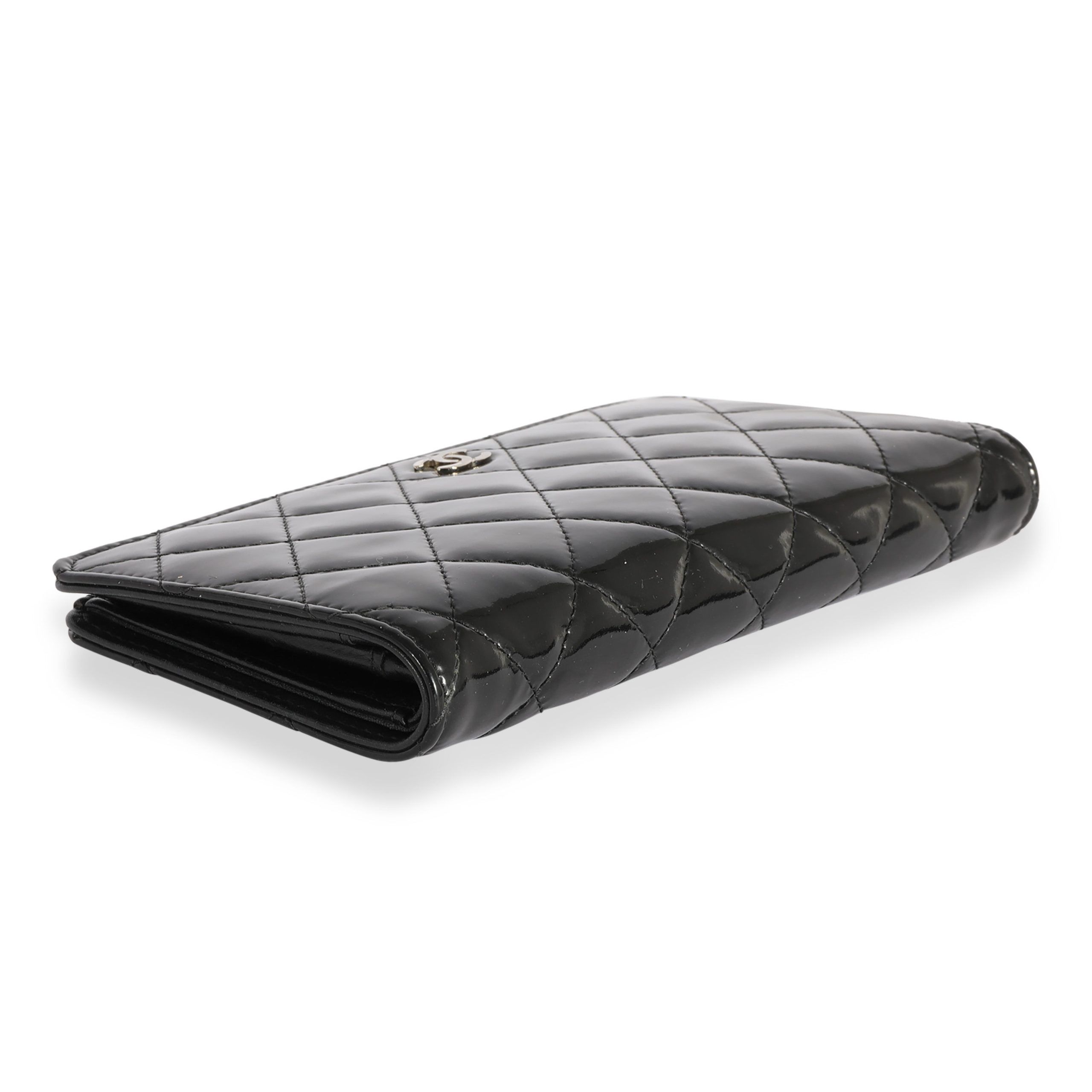 Chanel Chanel Black Quilted Patent Leather Long Flap Wallet Size ONE SIZE - 5 Thumbnail