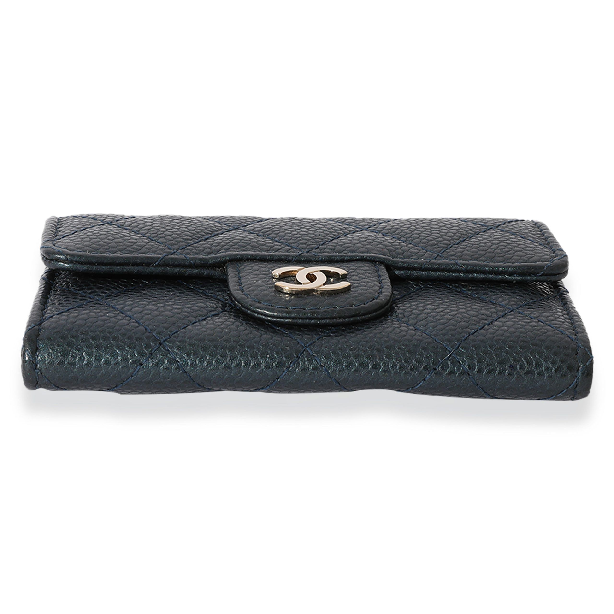 Chanel Chanel Blue Quilted Caviar Flap Card Holder Wallet Size ONE SIZE - 5 Thumbnail