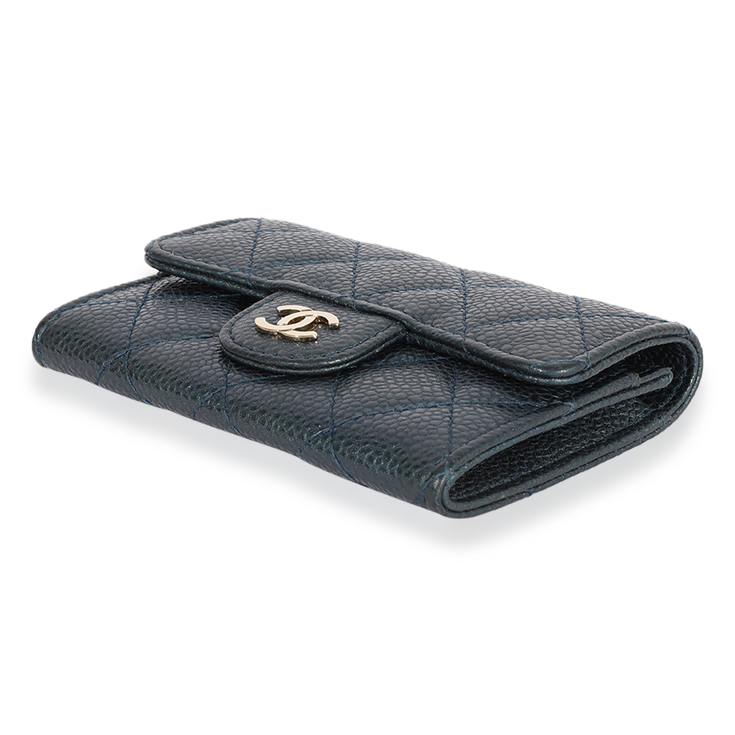 Chanel Chanel Blue Quilted Caviar Flap Card Holder Wallet Size ONE SIZE - 7 Thumbnail