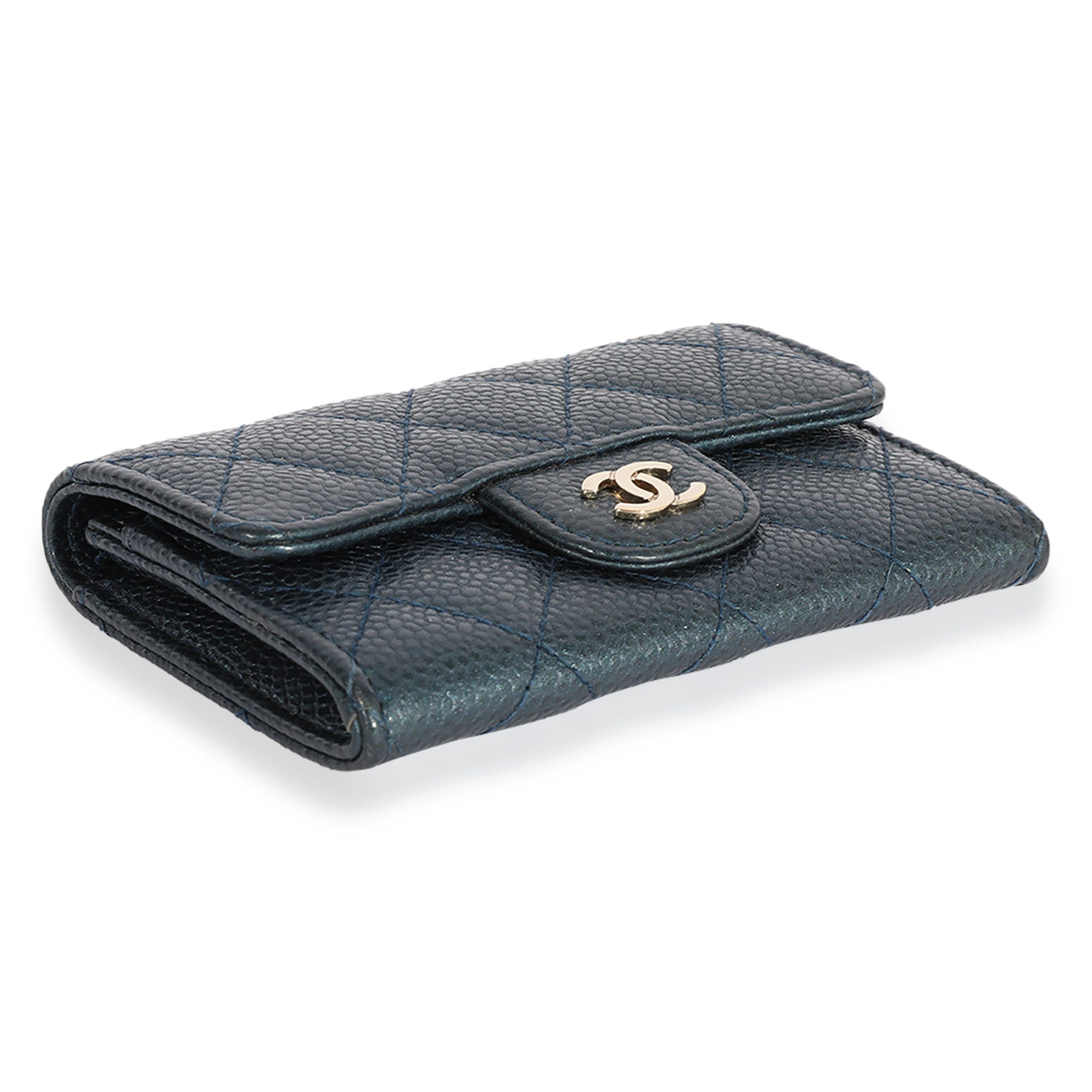Chanel Chanel Blue Quilted Caviar Flap Card Holder Wallet Size ONE SIZE - 6 Thumbnail