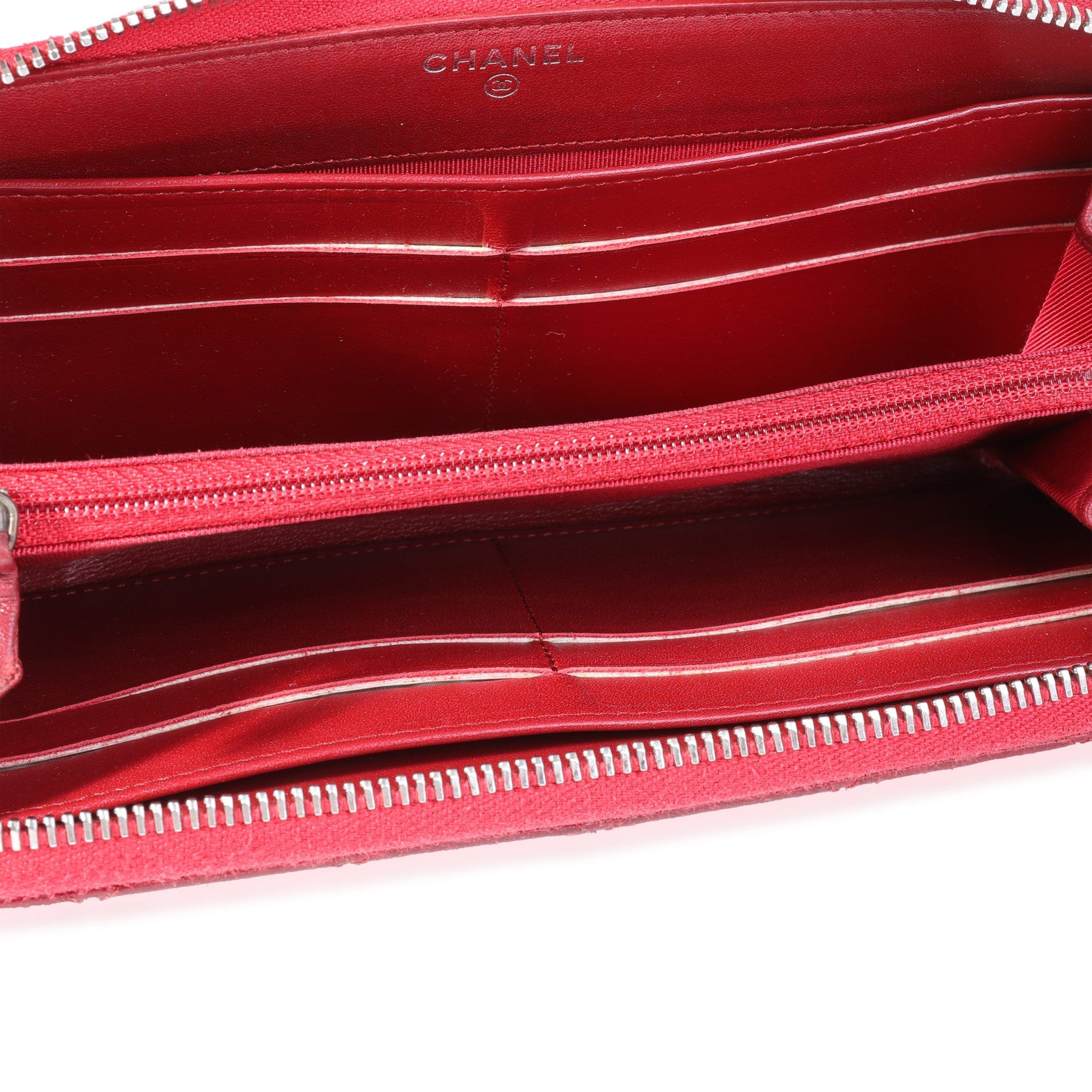 Chanel Chanel Red Quilted Caviar L-Gusset Zip-Around Wallet Size ONE SIZE - 6 Thumbnail