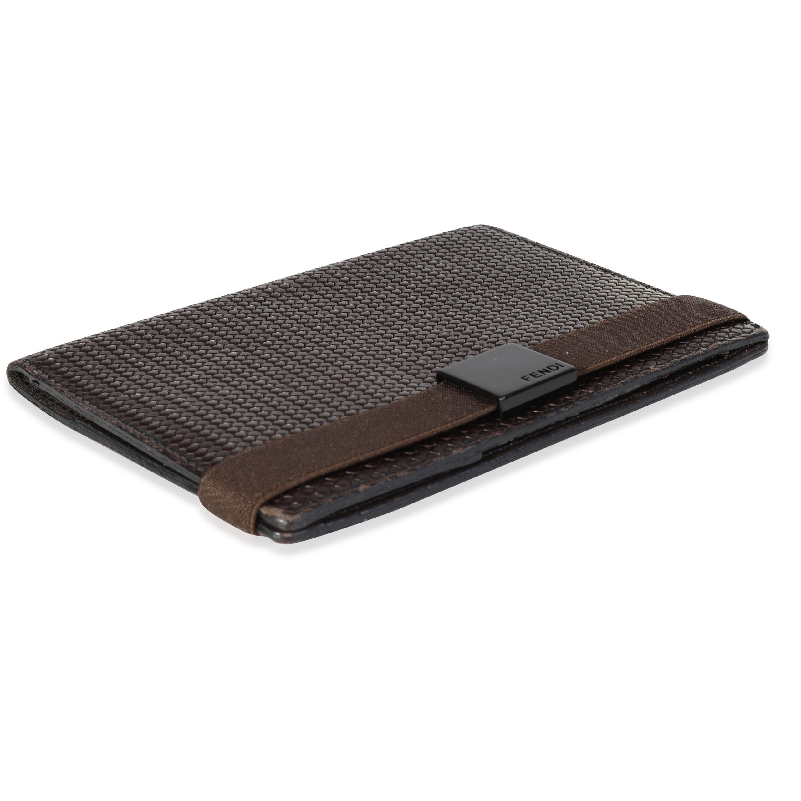Fendi Fendi Vintage Brown Woven Leather Passport Holder Size ONE SIZE - 5 Thumbnail