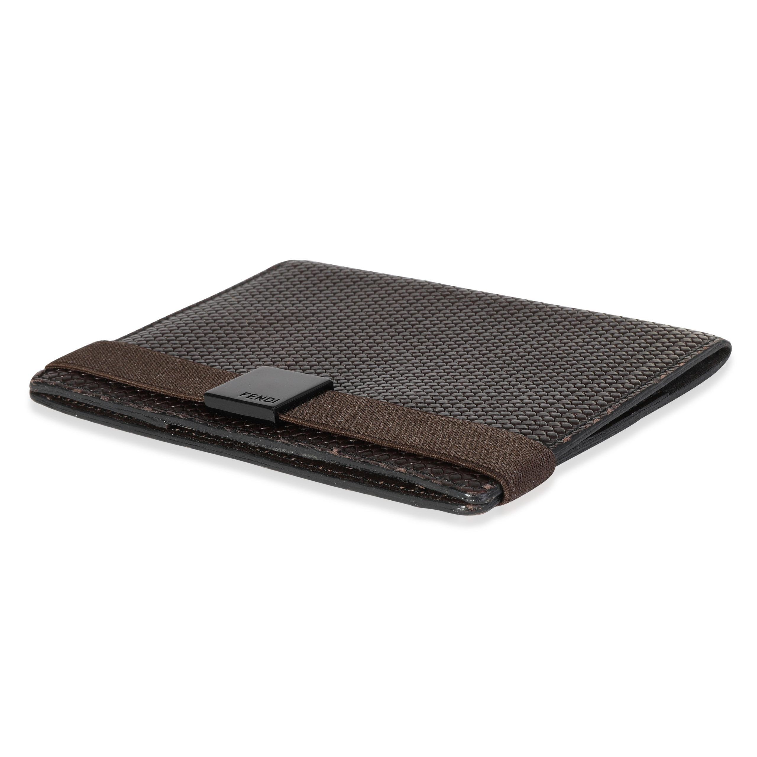 Fendi Fendi Vintage Brown Woven Leather Passport Holder Size ONE SIZE - 4 Thumbnail