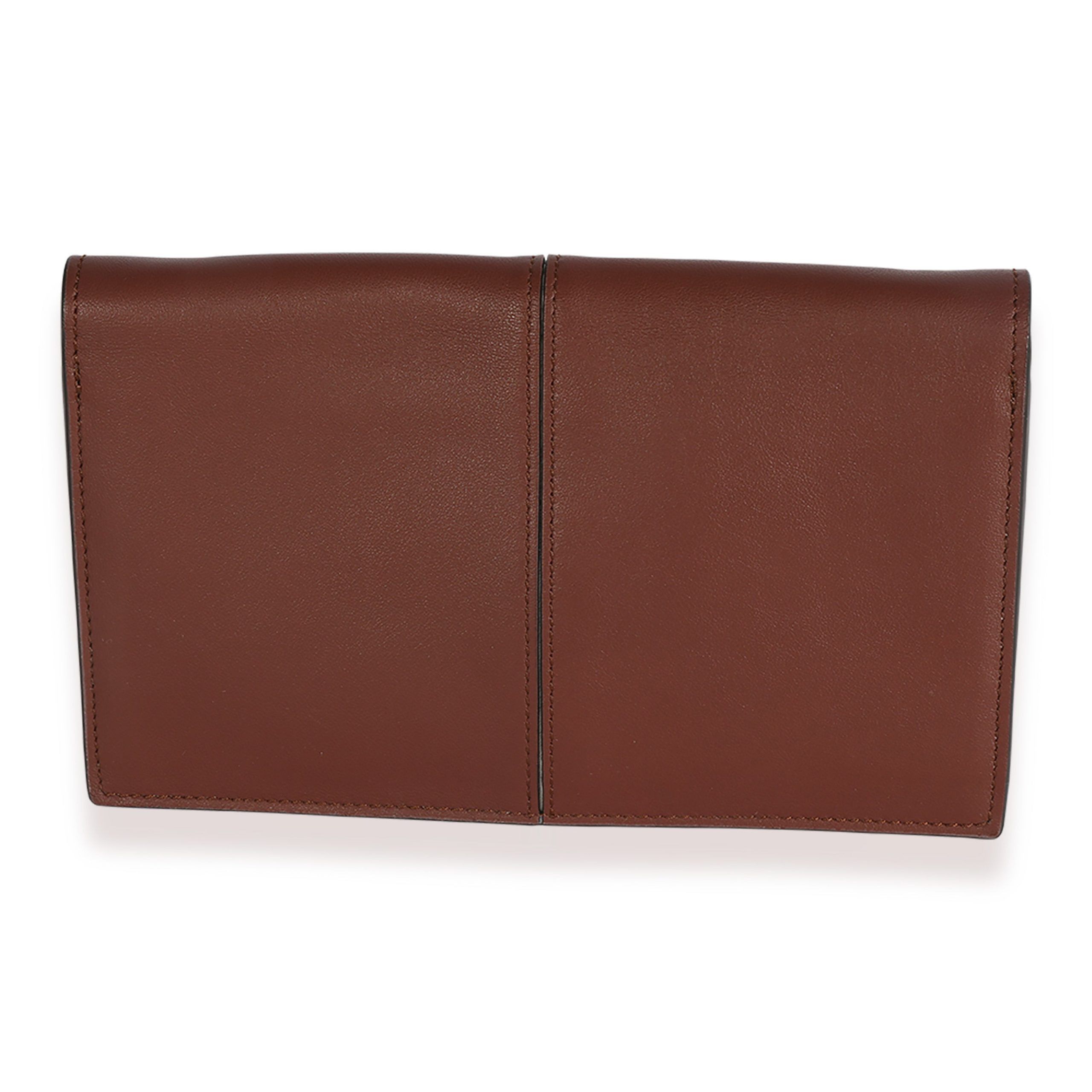 Fendi Fendi Brown Leather & FF Motif Canvas Peekaboo Chain Wallet Size ONE SIZE - 3 Thumbnail