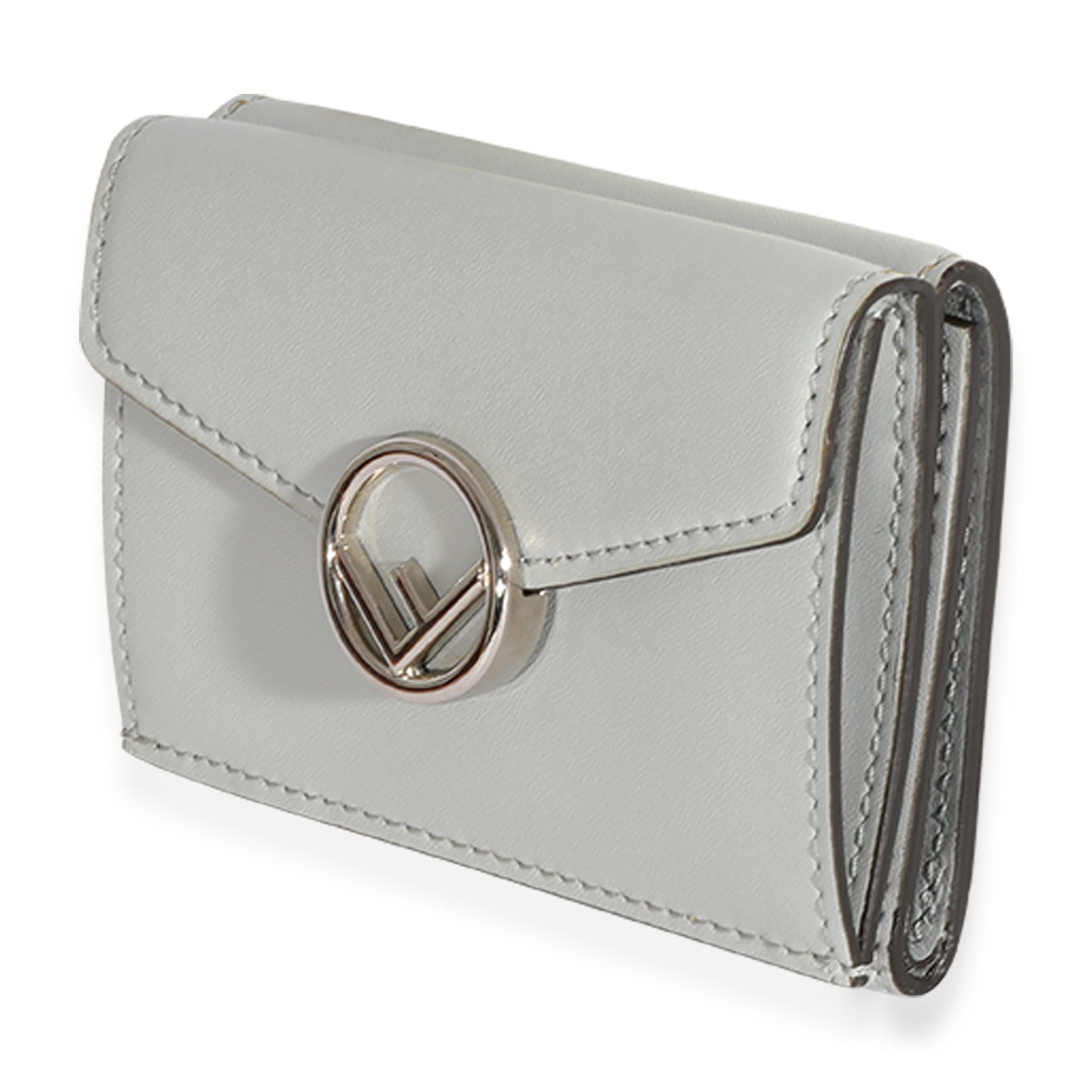 Fendi Fendi Gray Smooth Calfskin Micro Trifold Wallet Size ONE SIZE - 2 Thumbnail