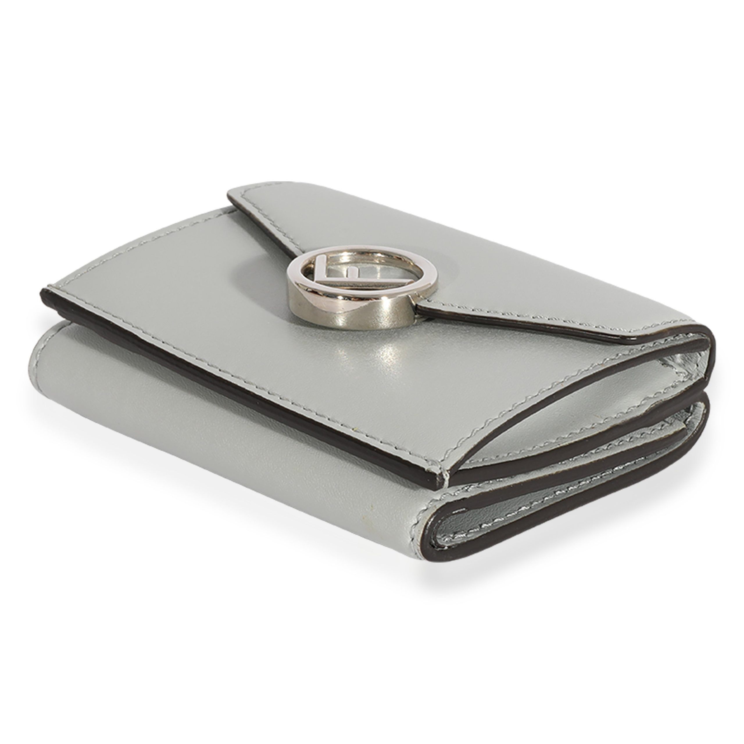 Fendi Fendi Gray Smooth Calfskin Micro Trifold Wallet Size ONE SIZE - 6 Thumbnail