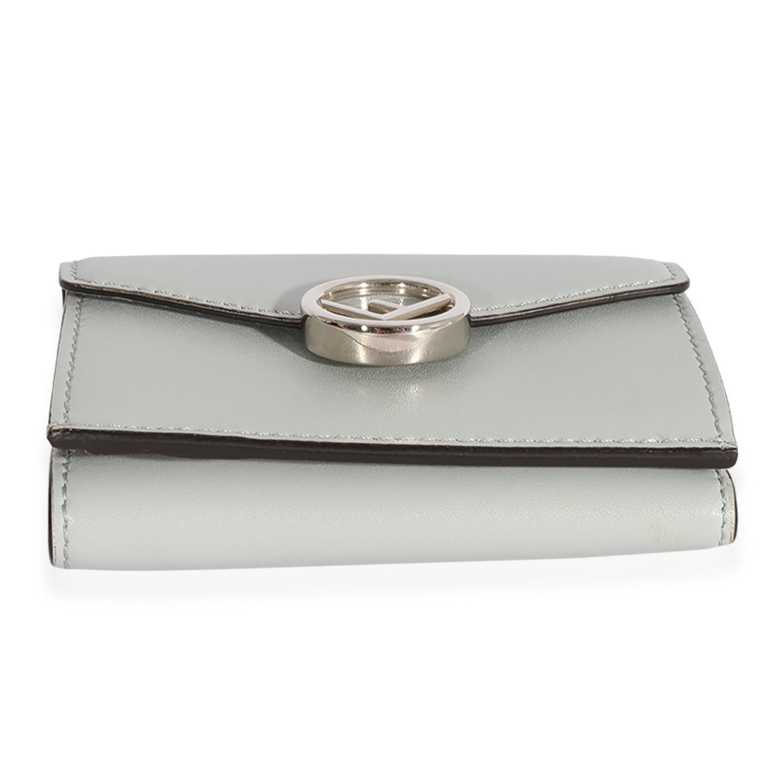 Fendi Fendi Gray Smooth Calfskin Micro Trifold Wallet Size ONE SIZE - 5 Thumbnail